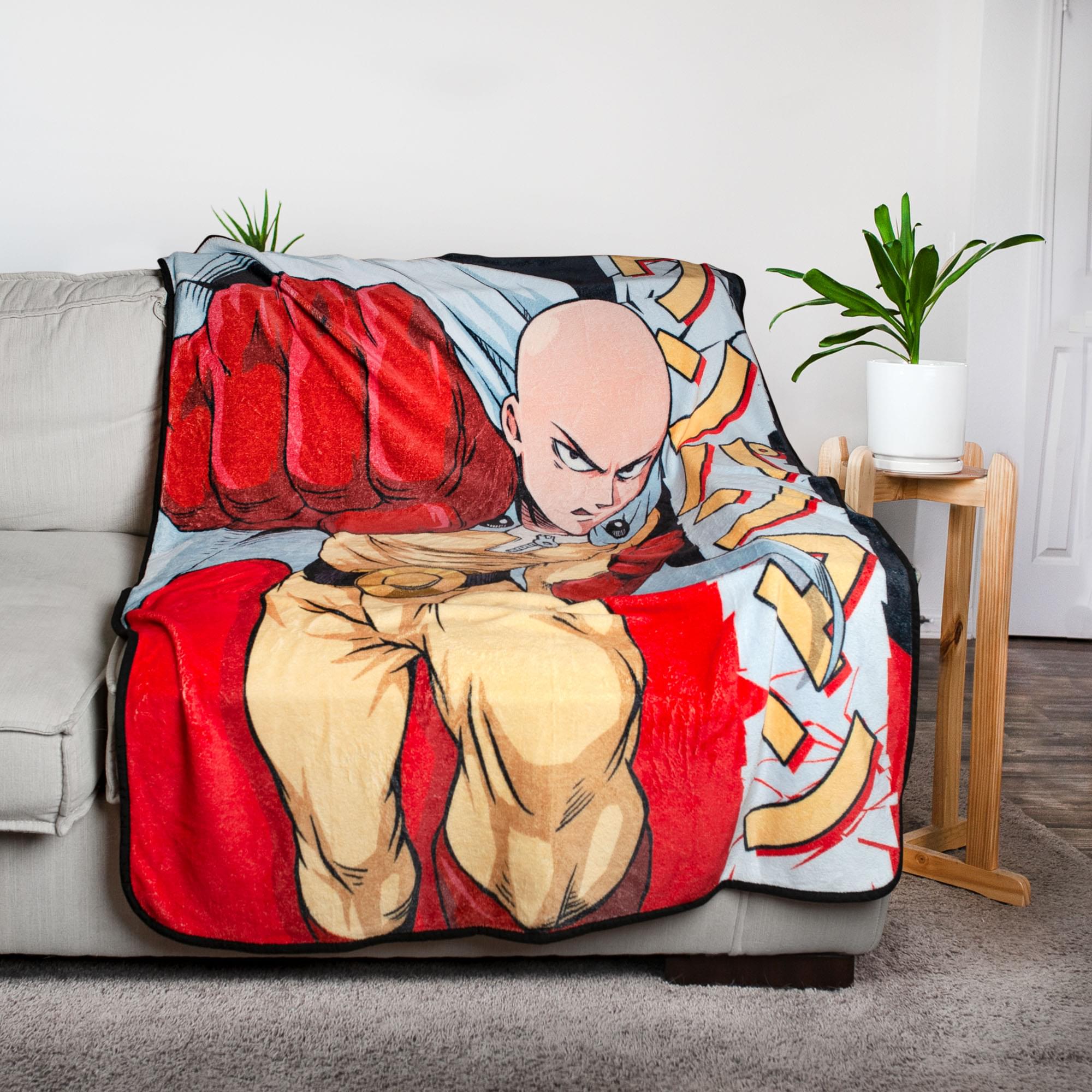 Epic One-Punch Man Fleece Throw Blanket - 45x60 Inches