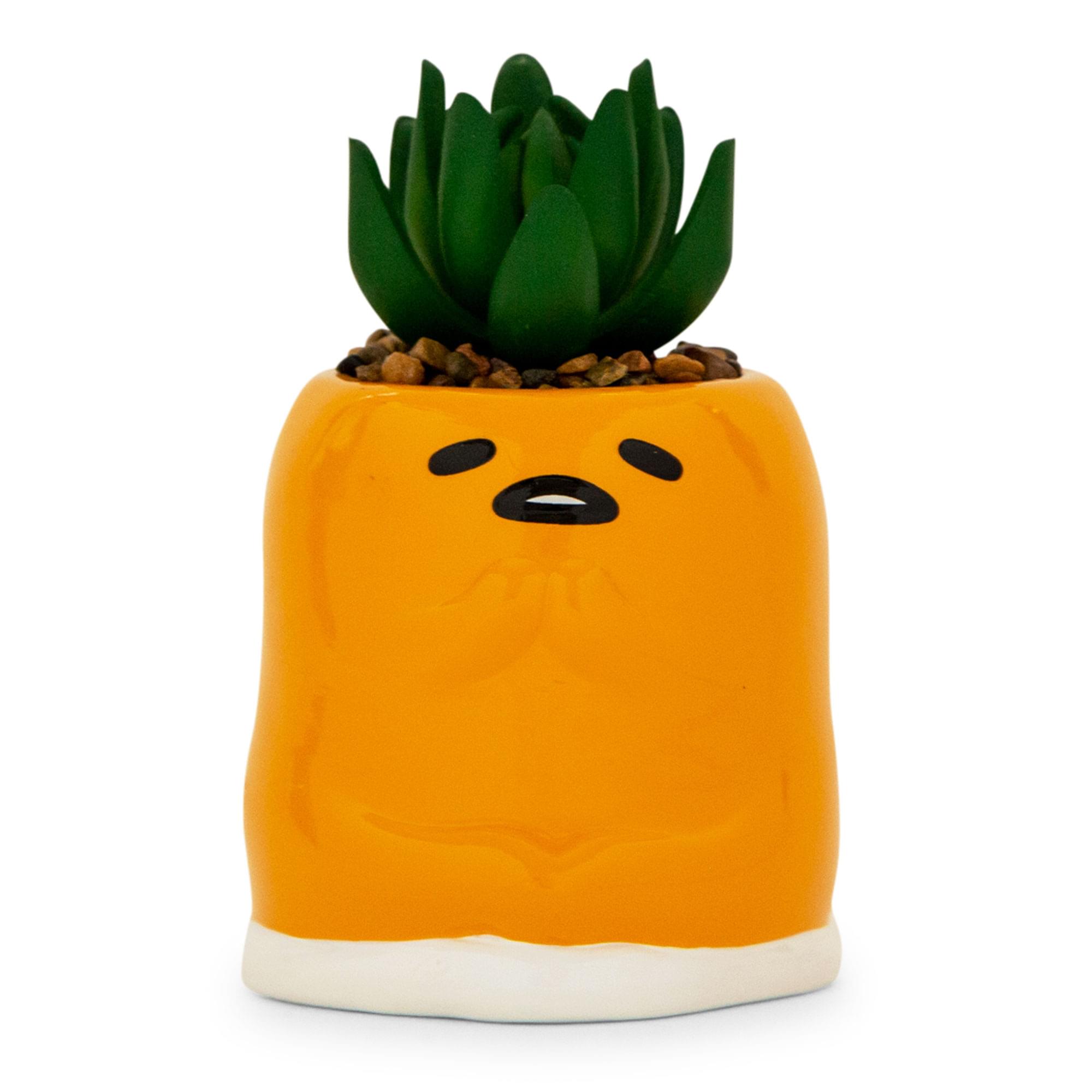 Sanrio Gudetama Meditation-Inspired 3-Inch Mini Planter with Artificial Succulent