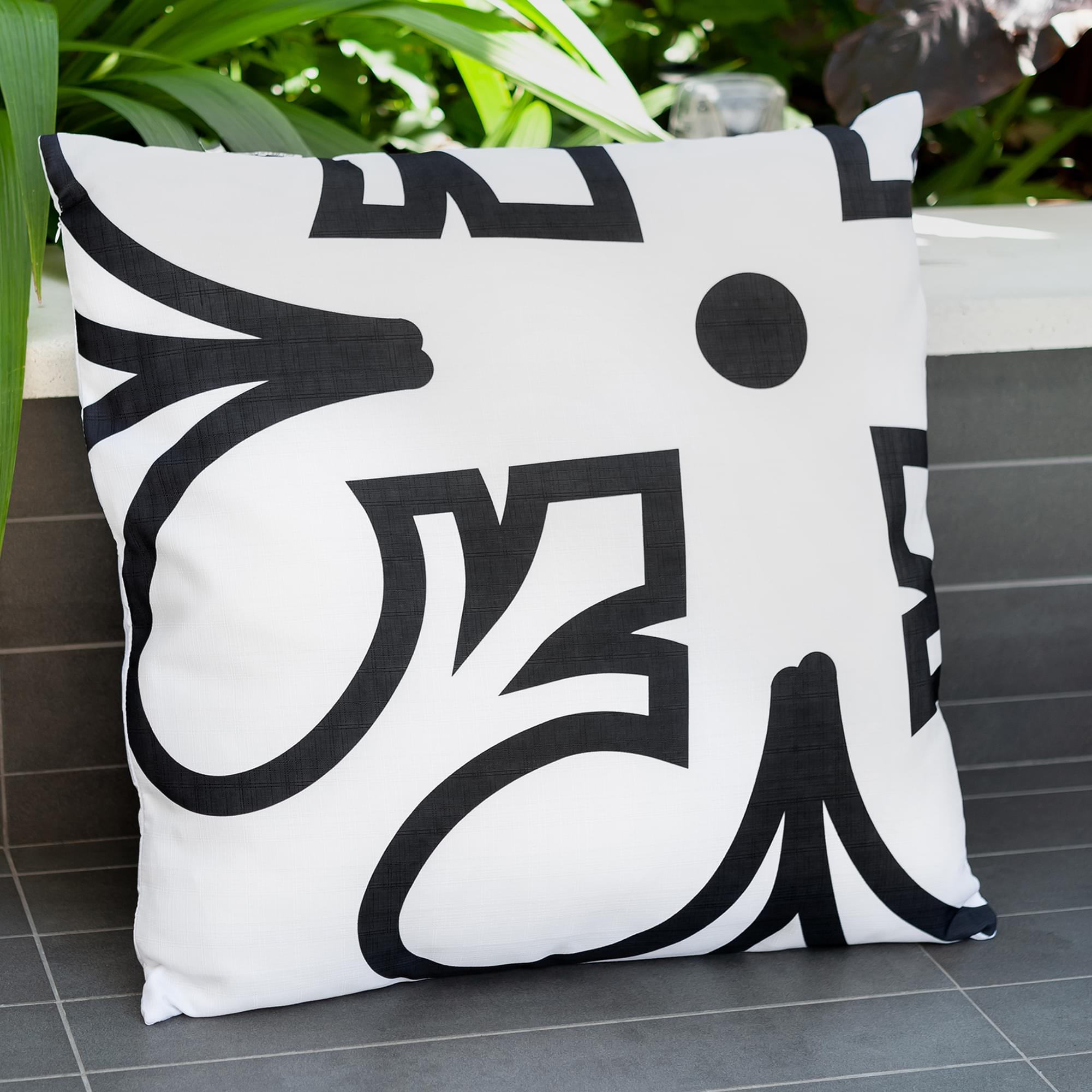 Star Wars White Throw Pillow with Black Rebel Insignia - 25x25 Inches