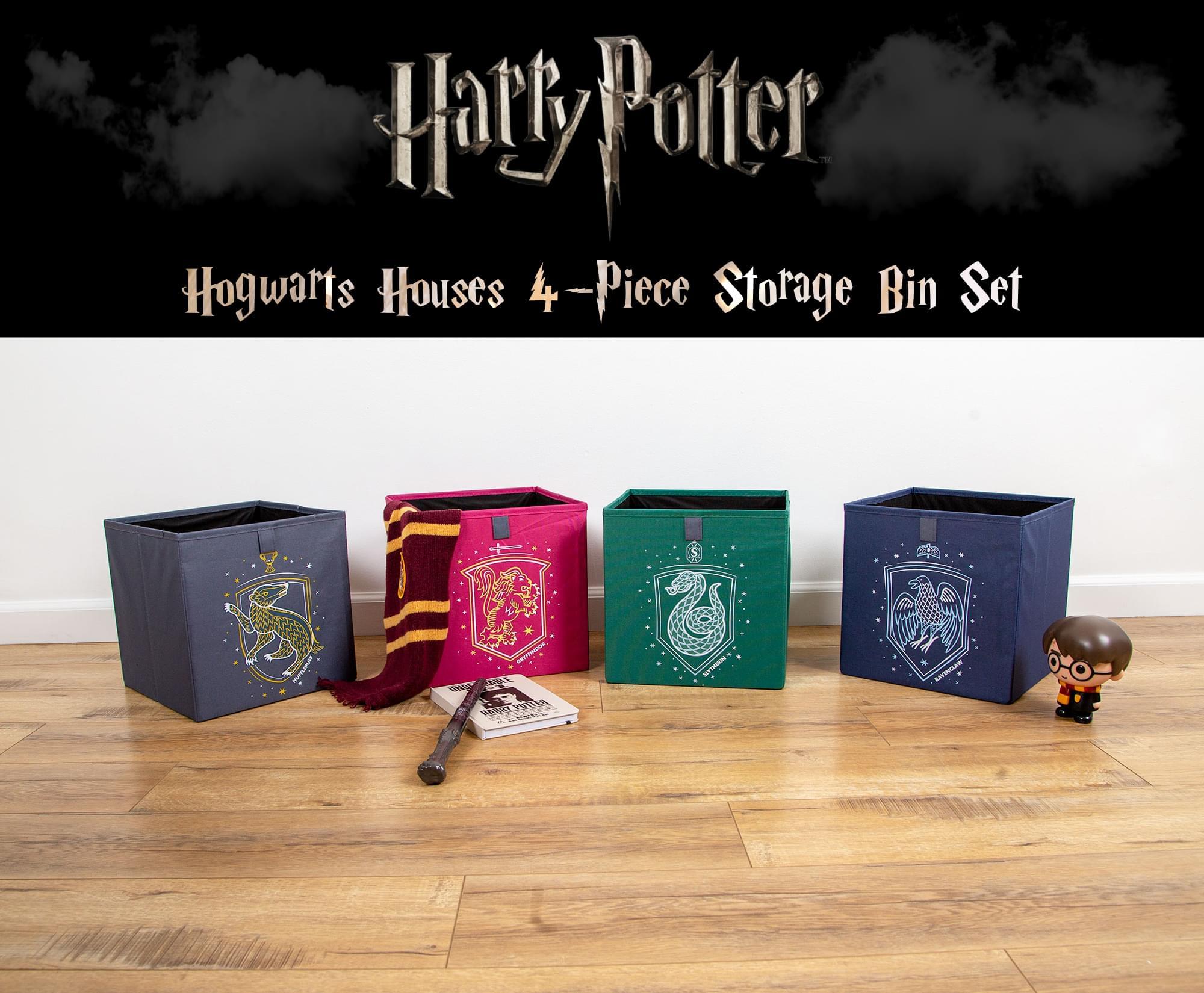 4-Pack Harry Potter Hogwarts Houses 11-Inch Magic Storage Bin Cubes