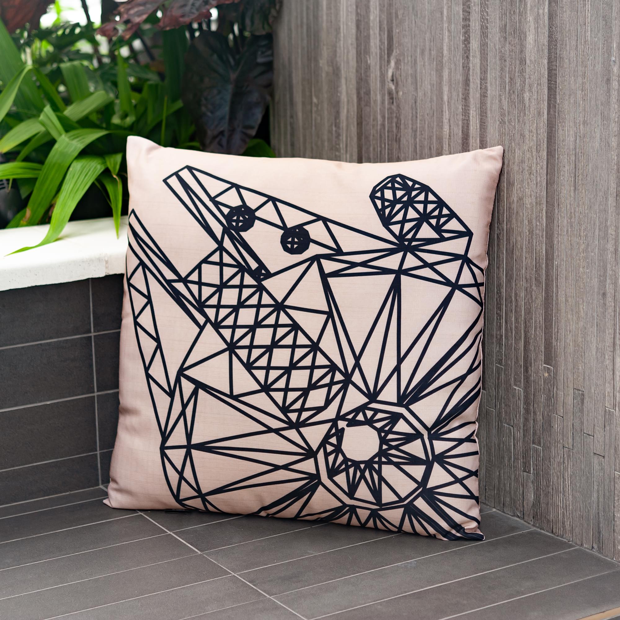 Star Wars Millennium Falcon 25x25 Large Throw Pillow