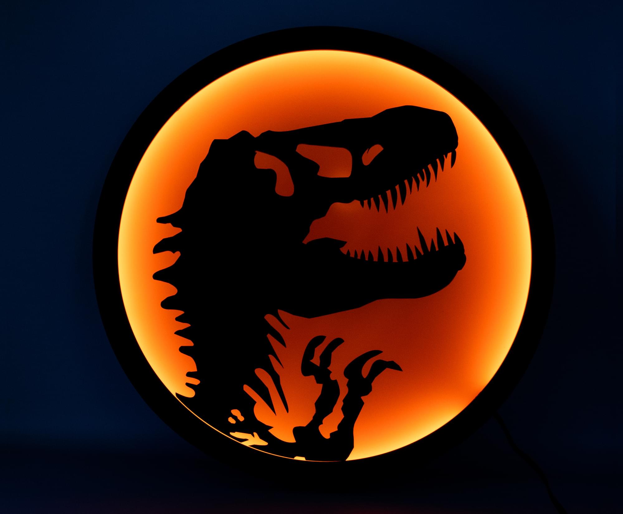 Roar into Your Space with the Jurassic Park T-Rex LED Wall Light Sign (12 Inches Tall)