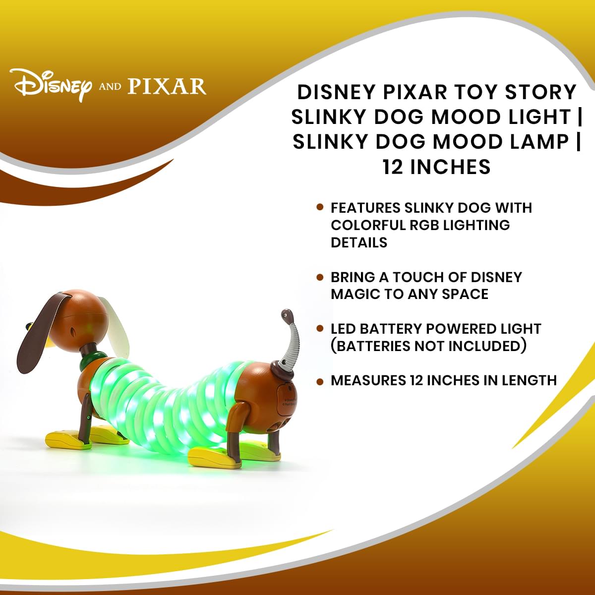 Disney Pixar Toy Story Slinky Dog Enchanting Mood Light - 12 Inches