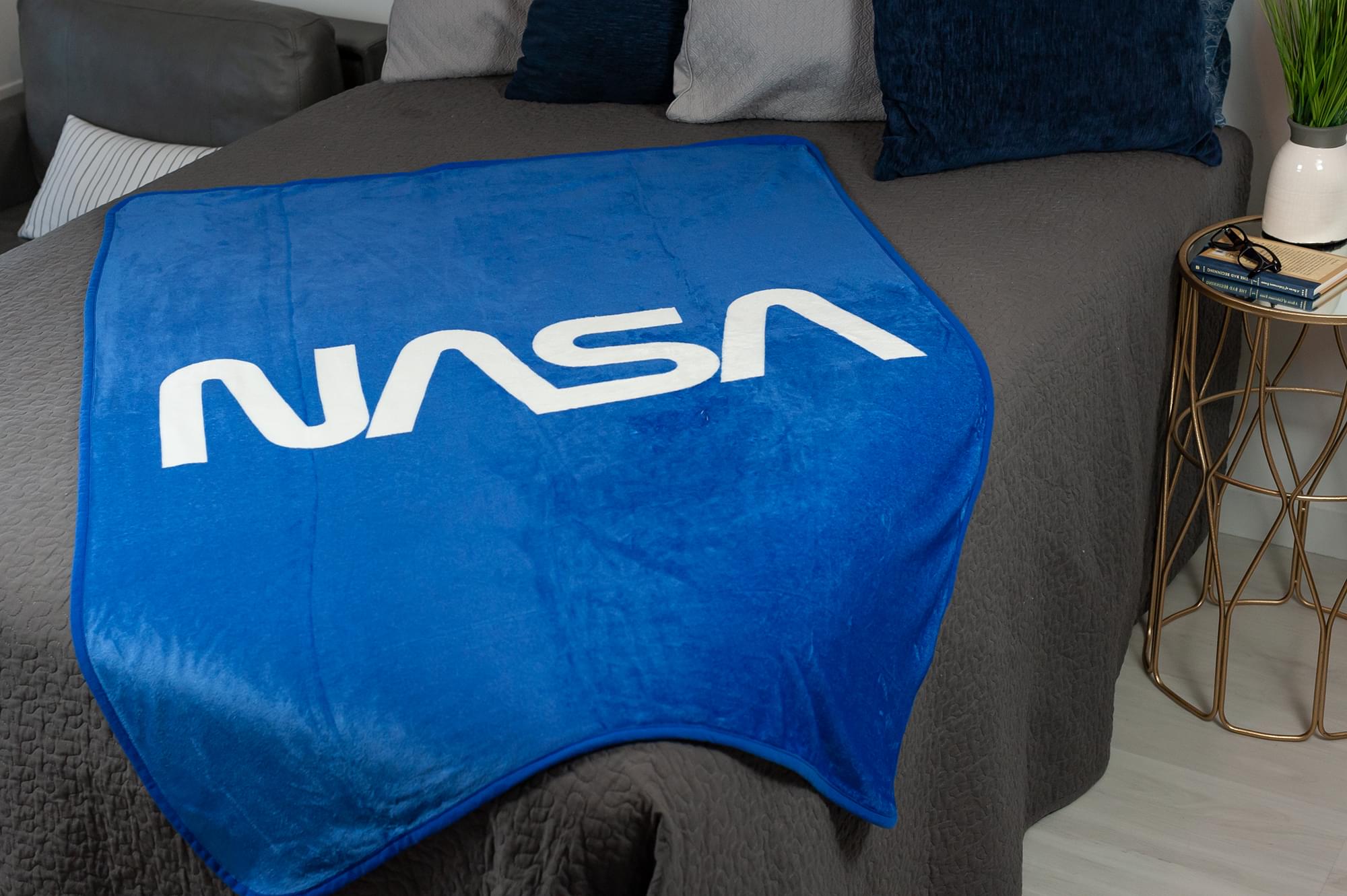 Cosmic Comfort: NASA Logo Fleece Throw Blanket