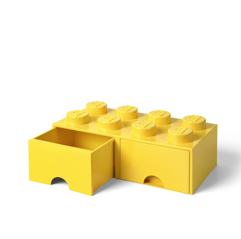 Vibrant Yellow 2 - Drawer Lego Storage Brick