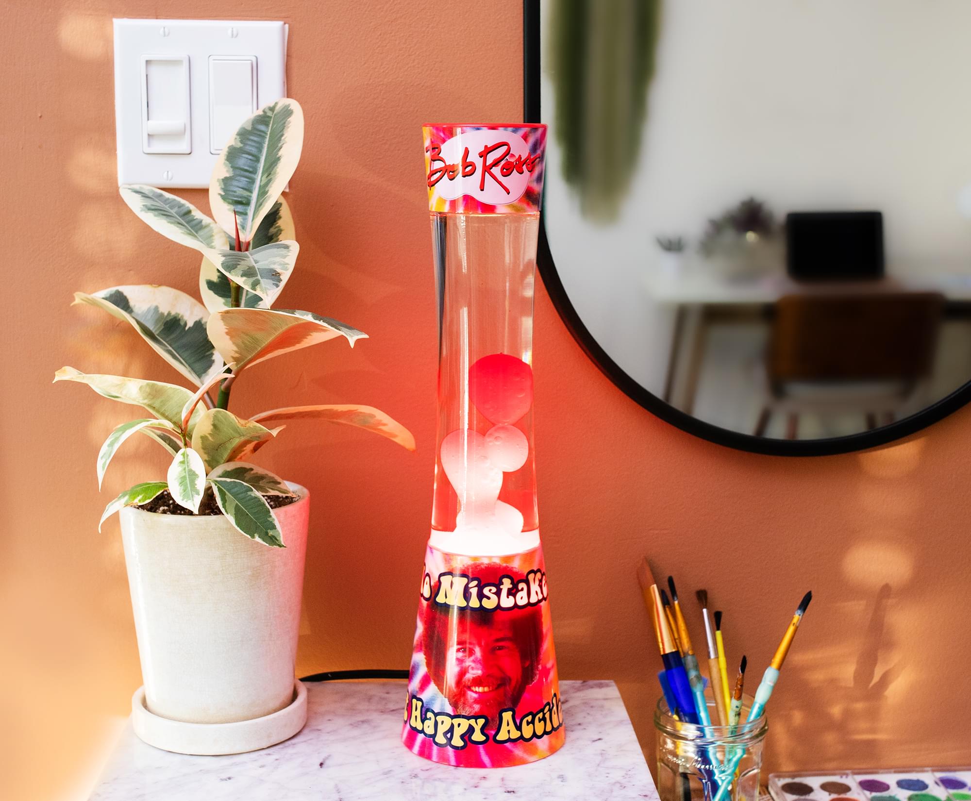 Bob Ross Tie-Dye Motion Mood Lamp - 16 Inches Tall