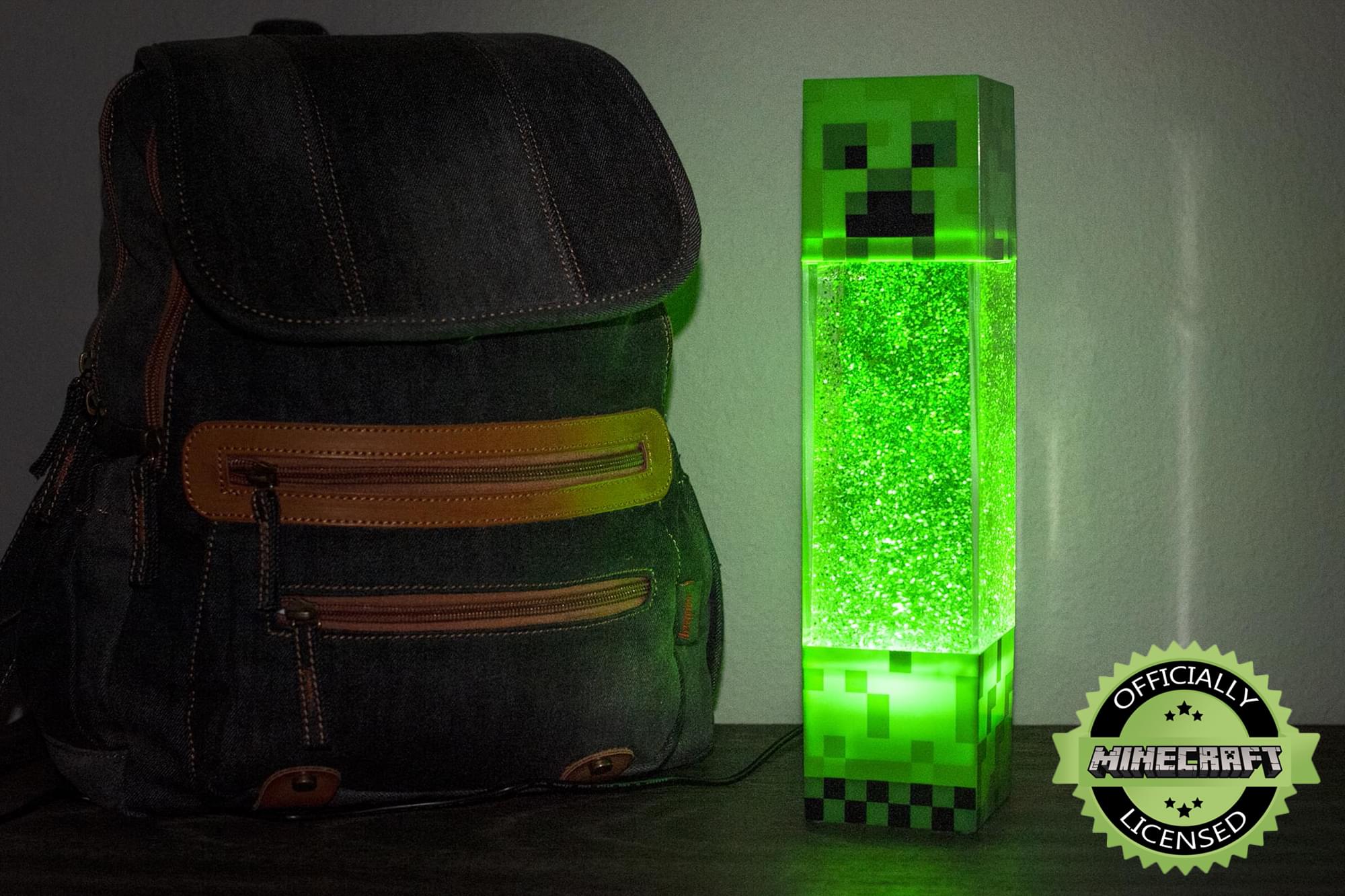 Sparkling Minecraft Creeper Motion Light - 12-Inch LED Mood Lamp