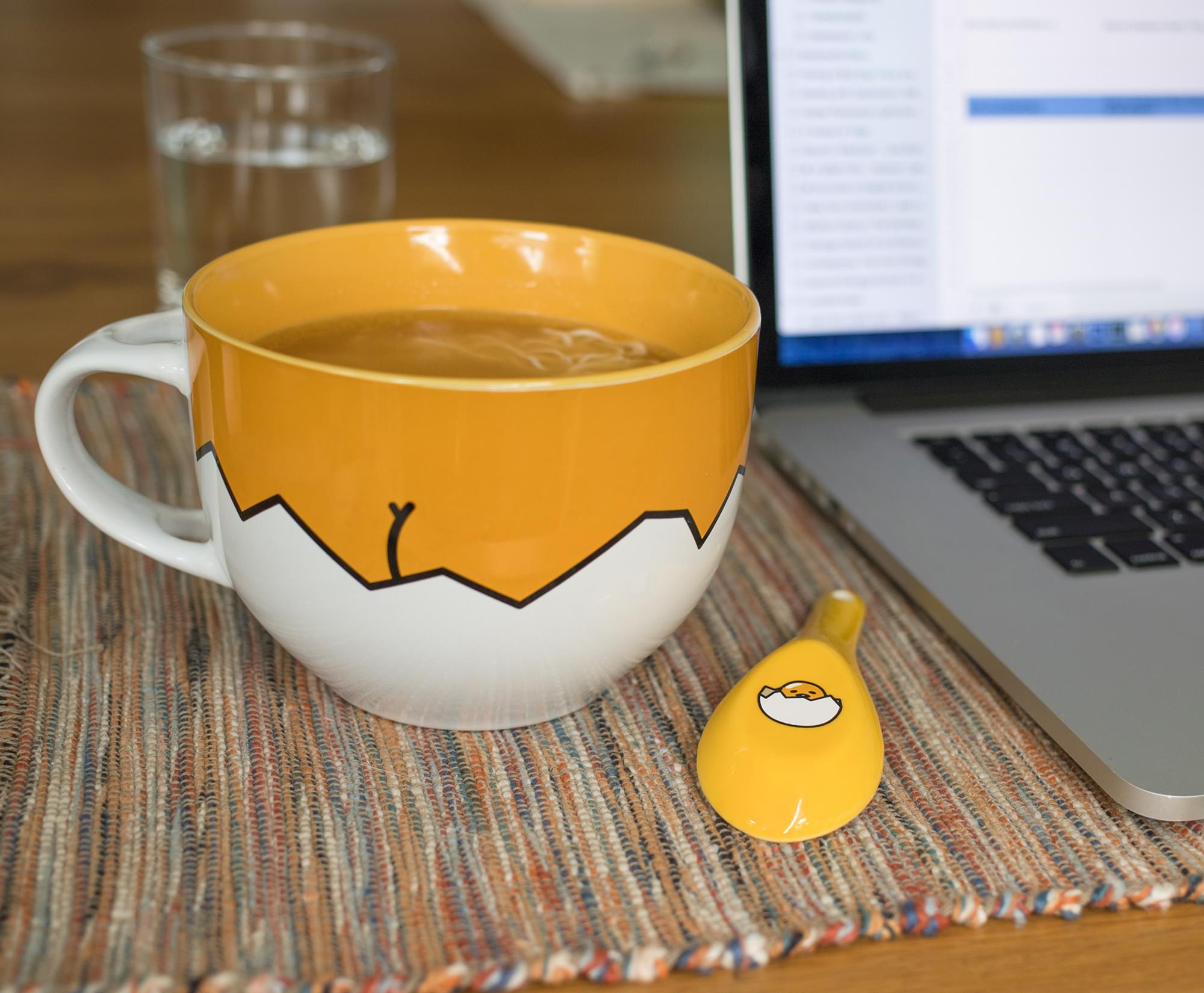 Sanrio Gudetama Ceramic 24-Ounce Soup Mug with Spoon