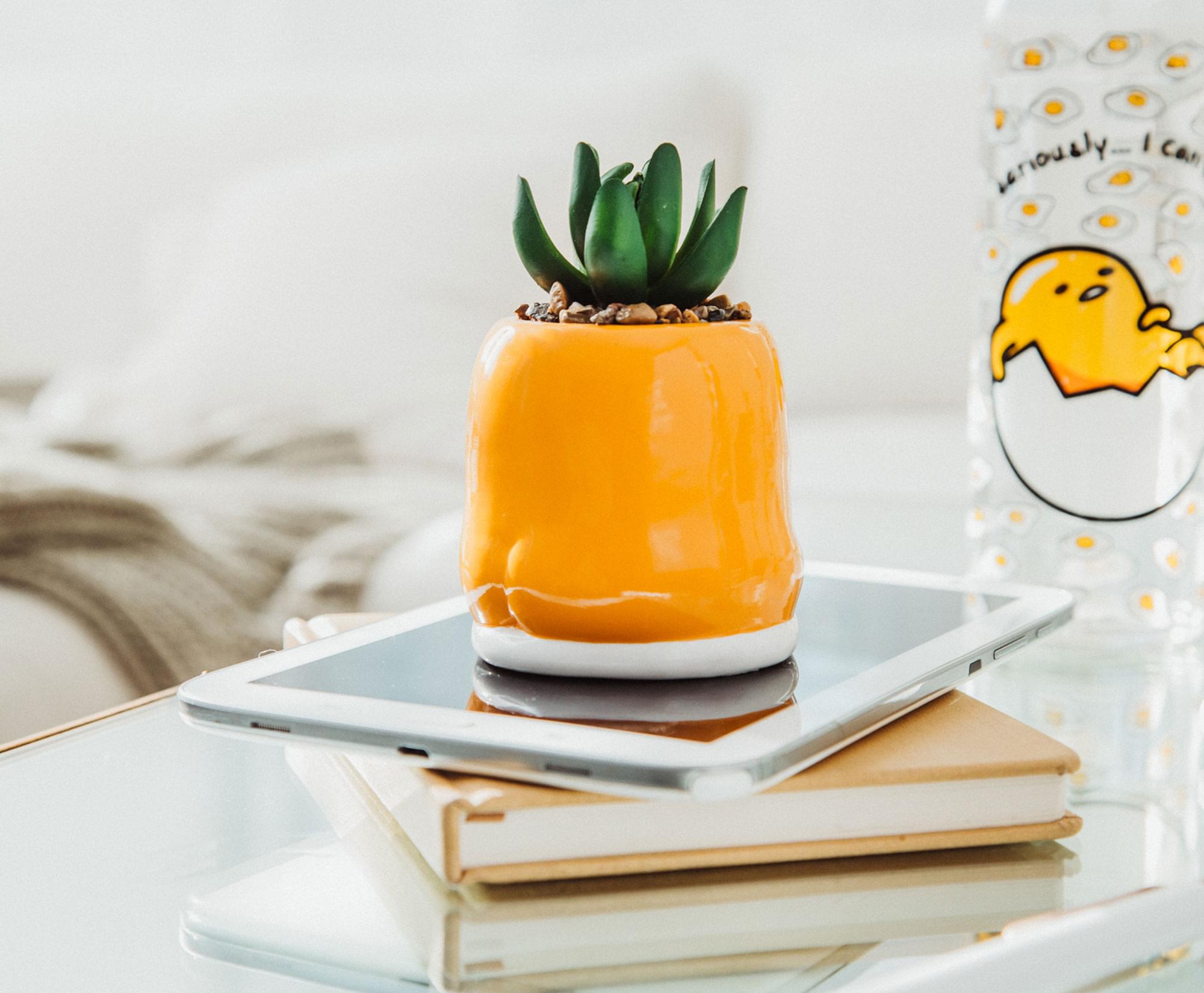 Sanrio Gudetama Meditation-Inspired 3-Inch Mini Planter with Artificial Succulent