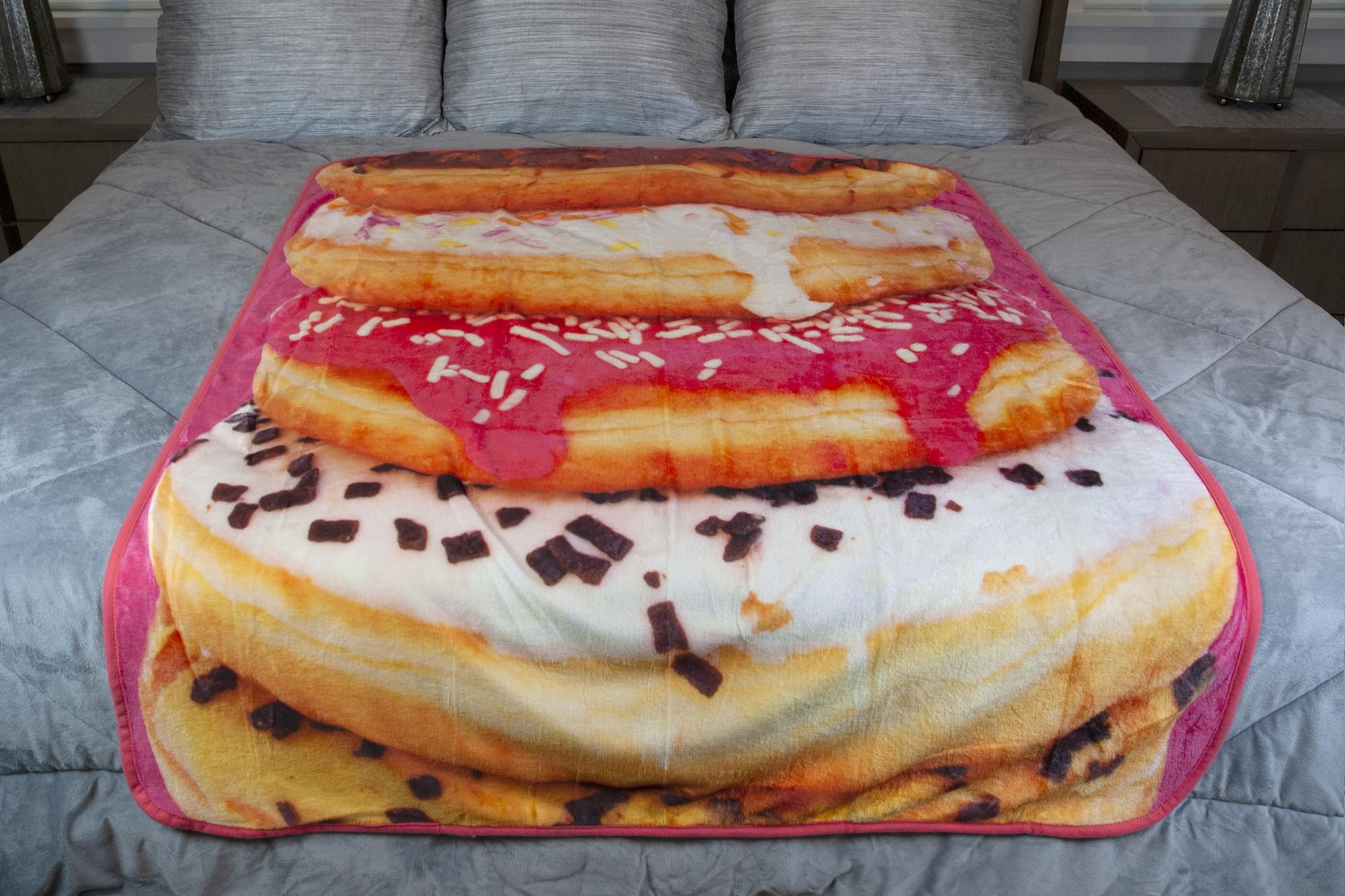 Yummy Donuts Fleece Throw Blanket - 60 x 45 Inches of Sweet Comfort