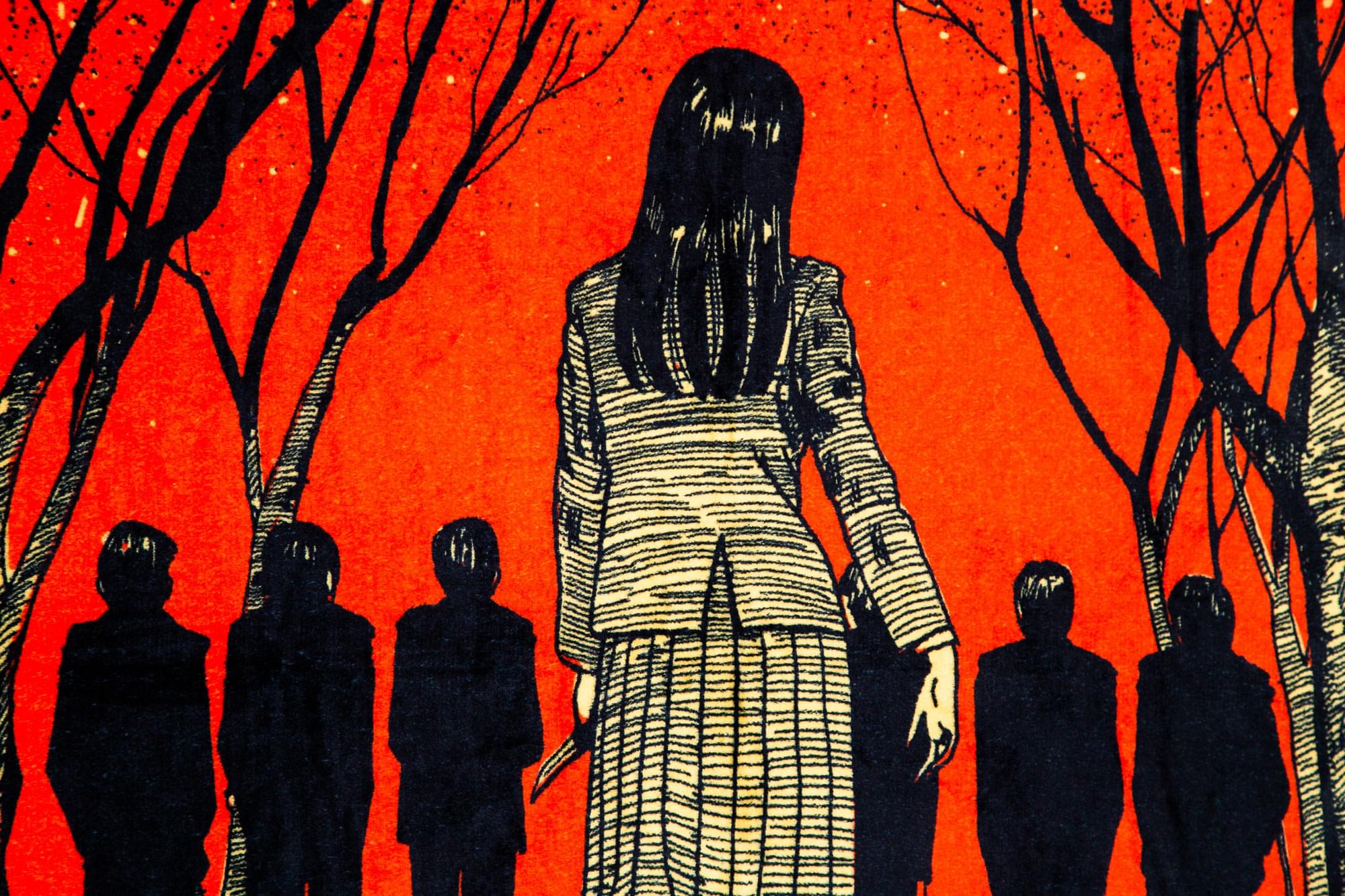 Creepy Cozy: Junji Ito-Inspired Fleece Throw Blanket