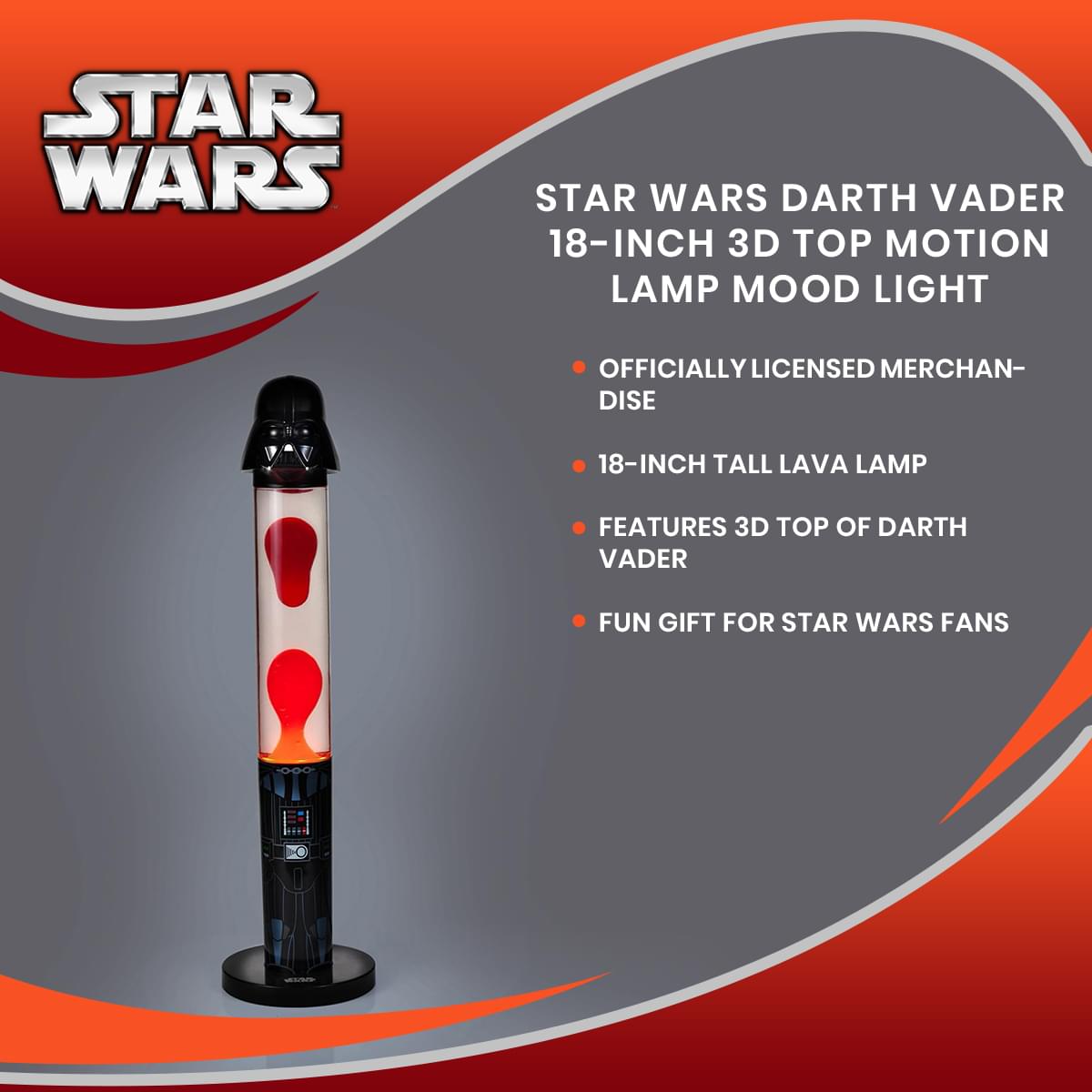 Epic Star Wars Darth Vader 18-Inch 3D Motion Lamp - Illuminate Your Dark Side