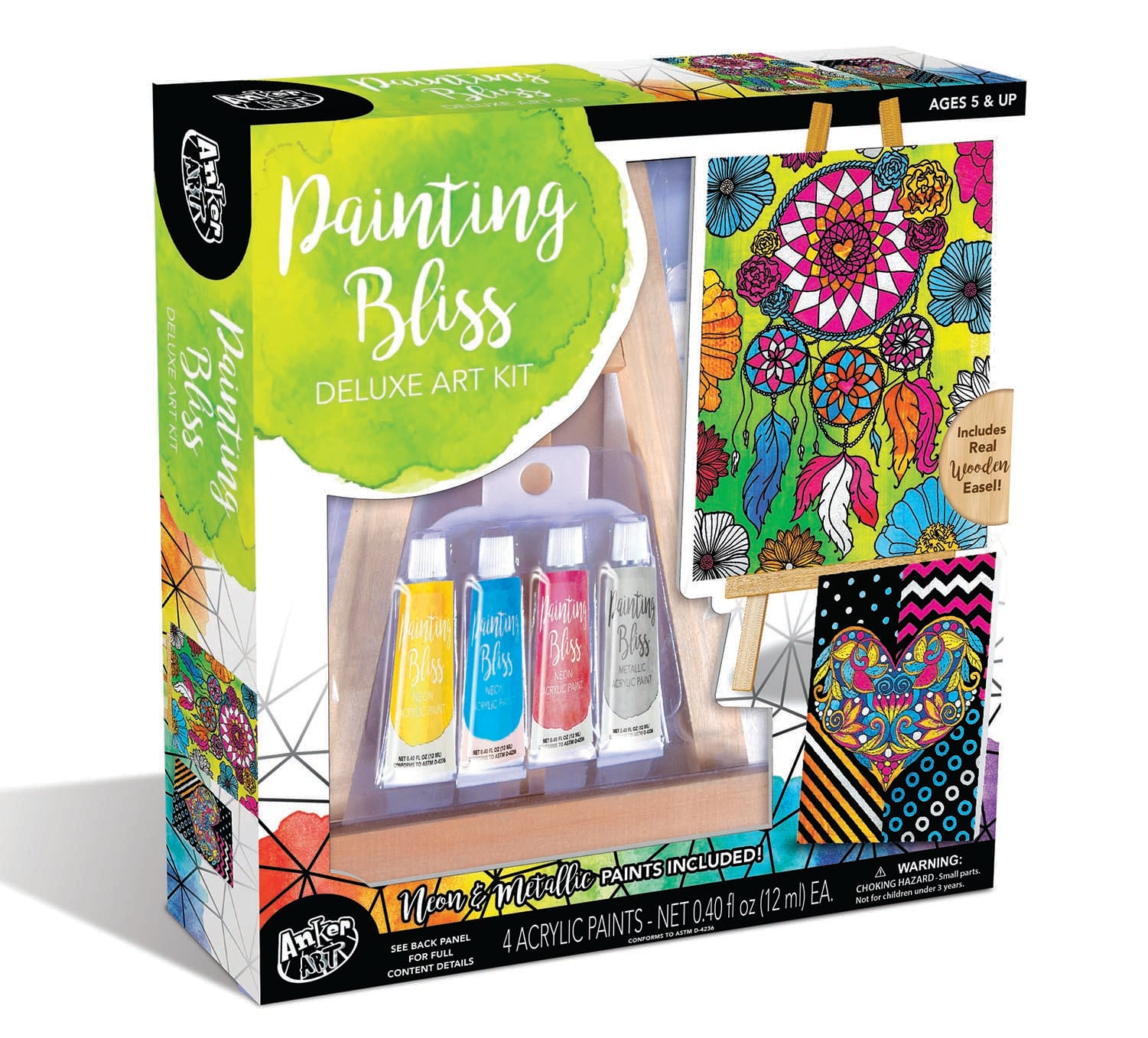 Unleash Your Inner Artist with the Painting Bliss Deluxe Art Kit and Wooden Tabletop Easel