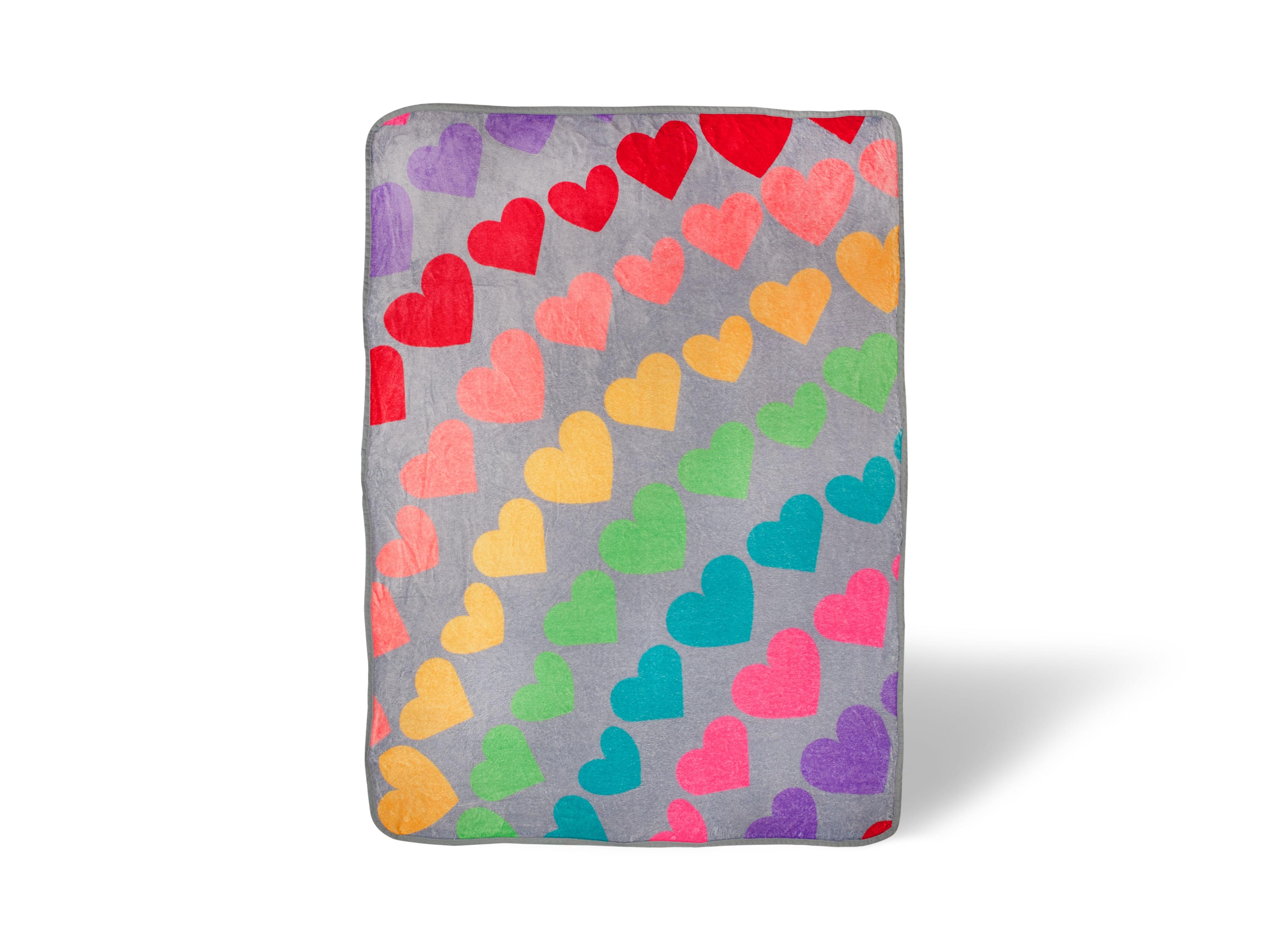 Togetherness Rainbow Window Hearts Throw Blanket - 45 x 60 Inches