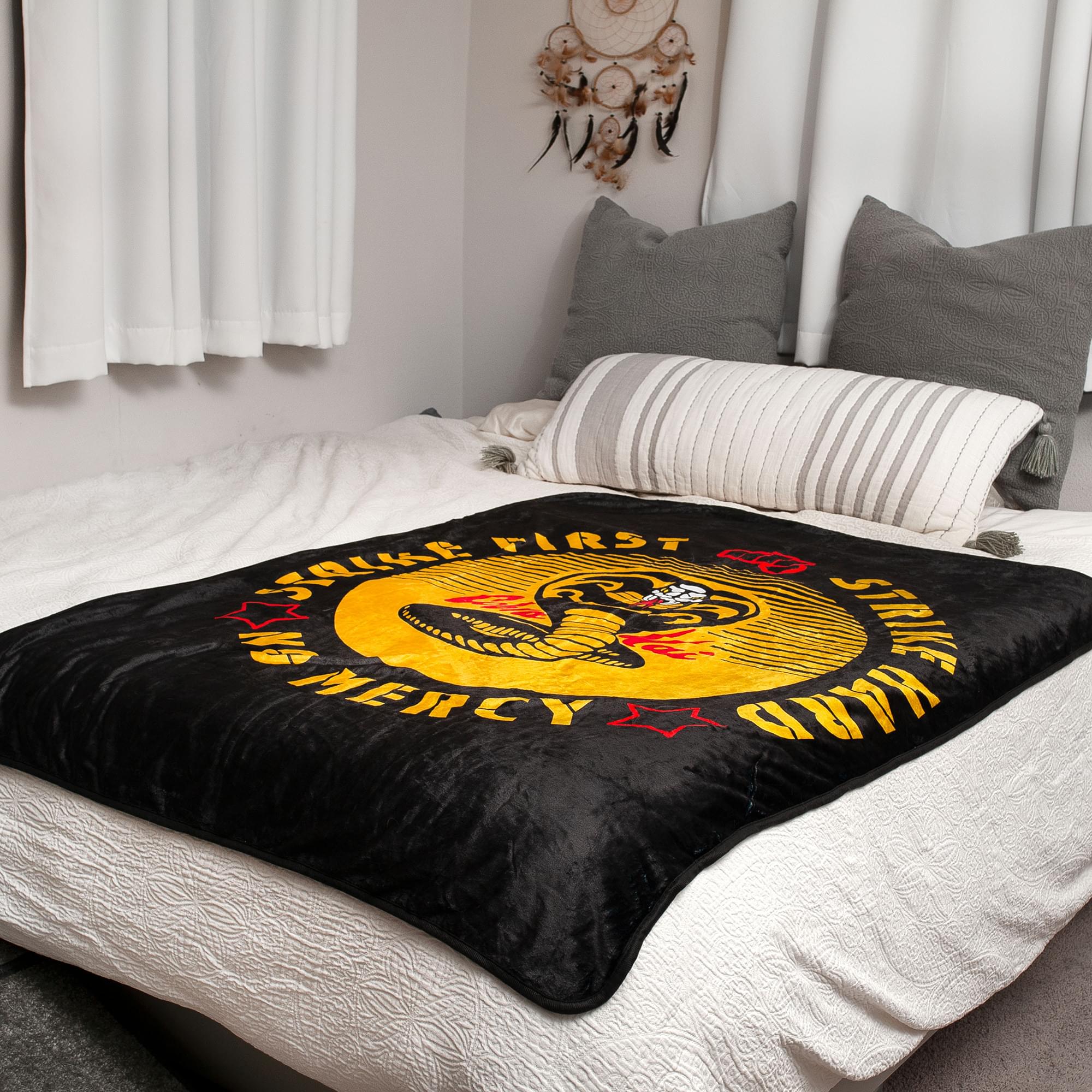 Cobra Kai 'Strike First' Ultra-Soft Fleece Throw Blanket - 45x60 Inches