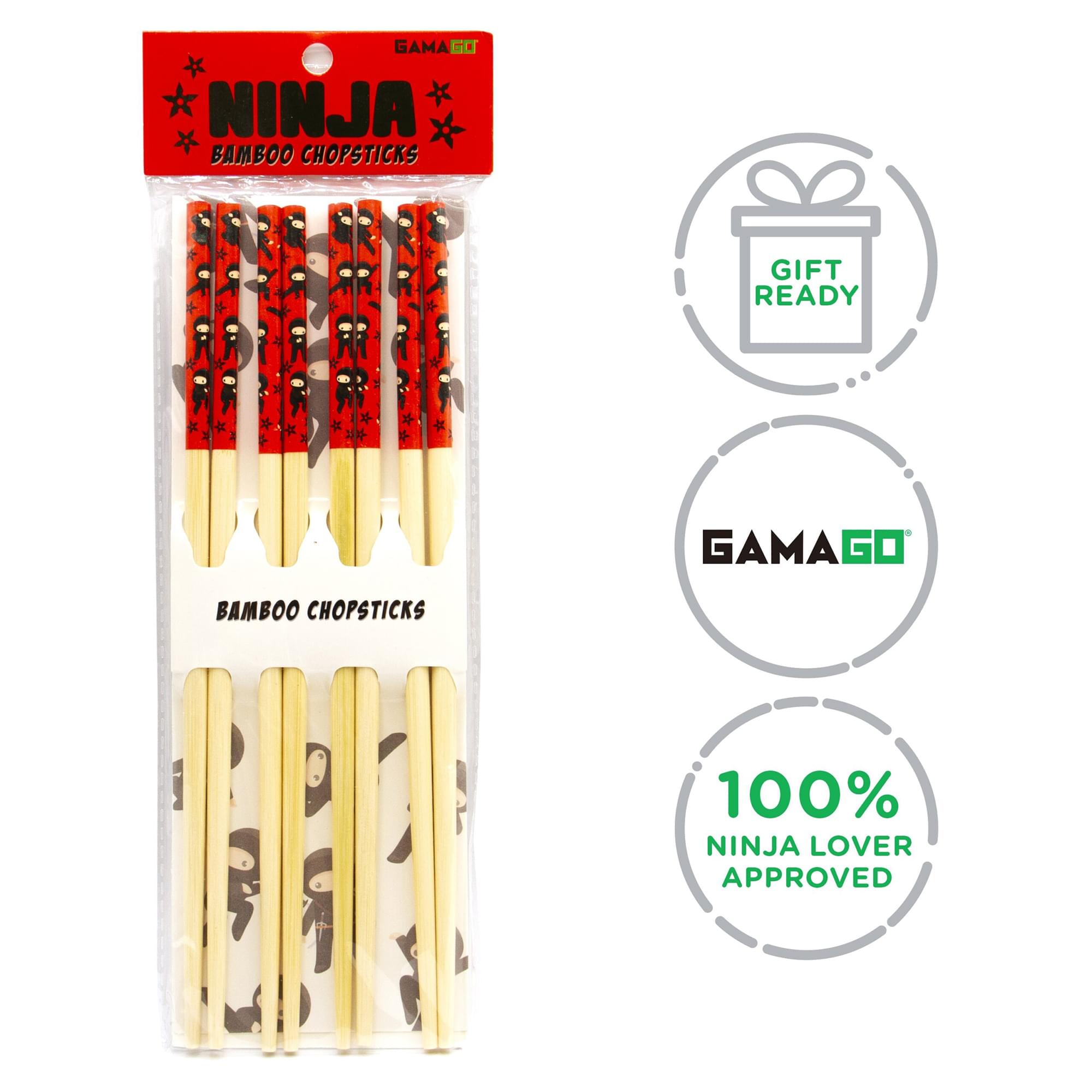 Ninja-Inspired GAMAGO Cast Bamboo Chopstick Set - 4 Pack