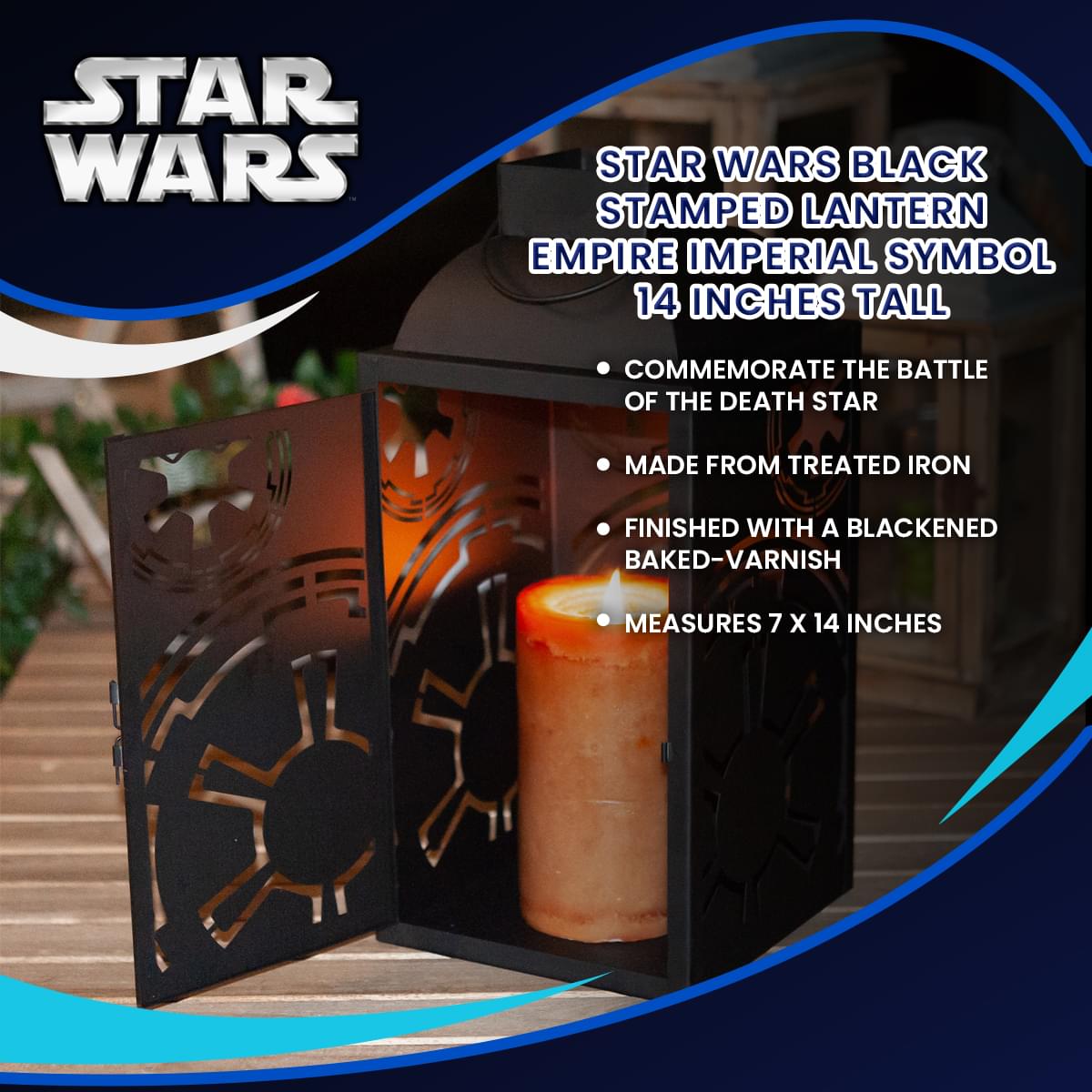 Star Wars Black Stamped Empire Imperial Symbol 14-Inch Lantern