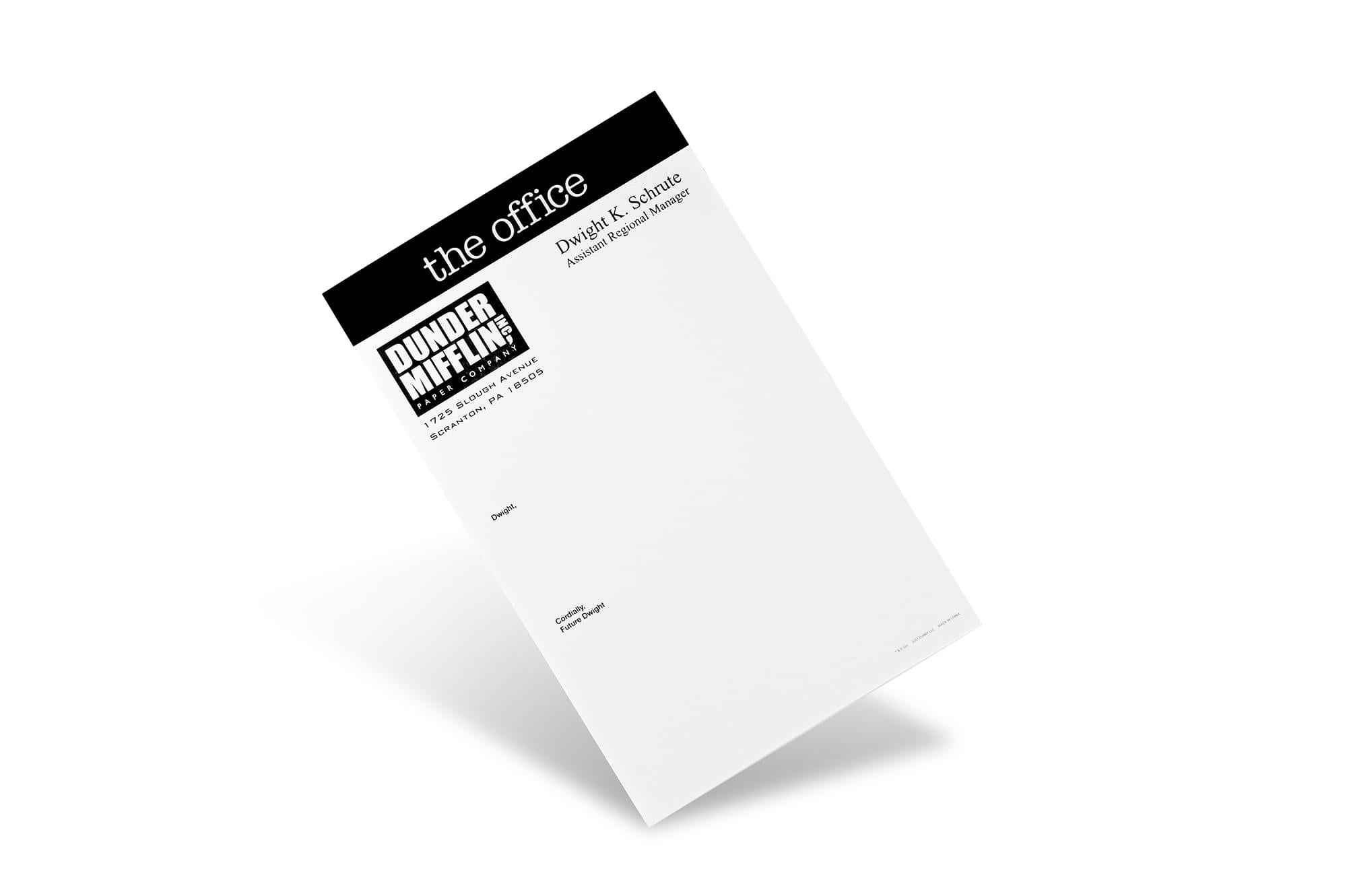 The Office 'Dear Future Dwight' 5x8-Inch 50-Sheet Hilarious Notepad