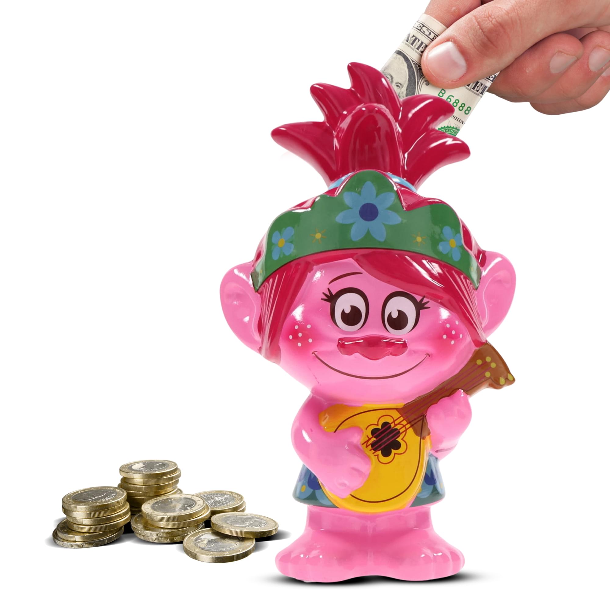 Enchanting Trolls Poppy 6-Inch Ceramic Money Bank