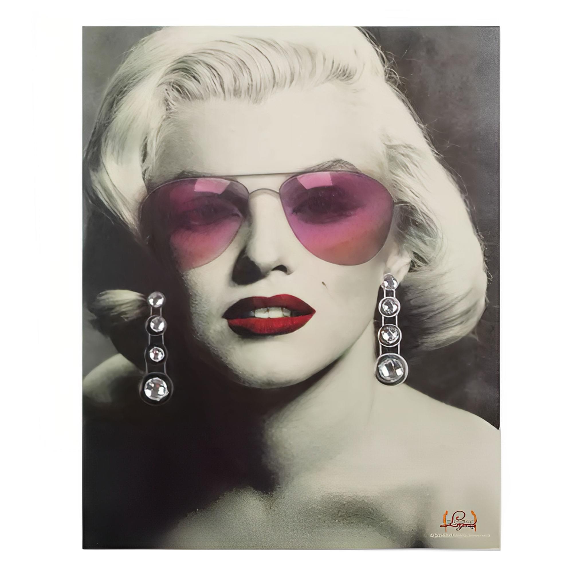 Sparkling Marilyn Monroe Sunglasses LED Canvas Wall Art