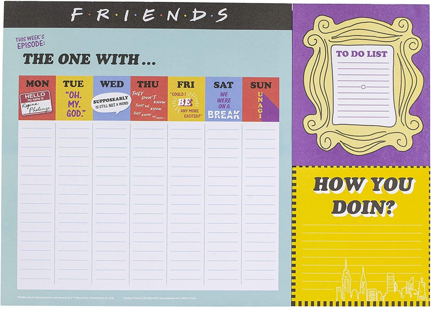 Friends TV Sitcom Themed Weekly Desk Planner - 52 Pages