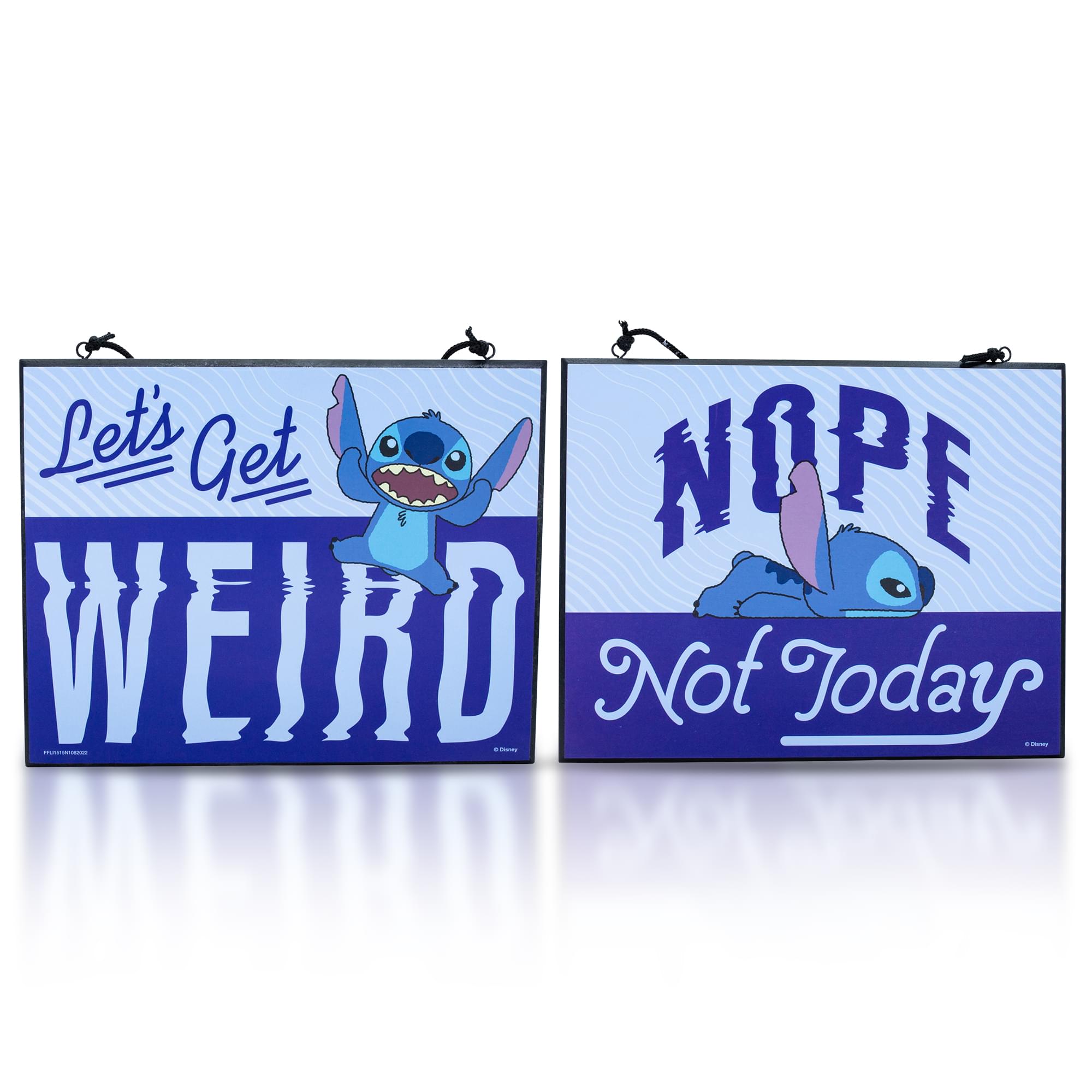 Disney Lilo & Stitch: Let's Get Weird Reversible Wall Hanging Sign - Out-of-this-World Decor!