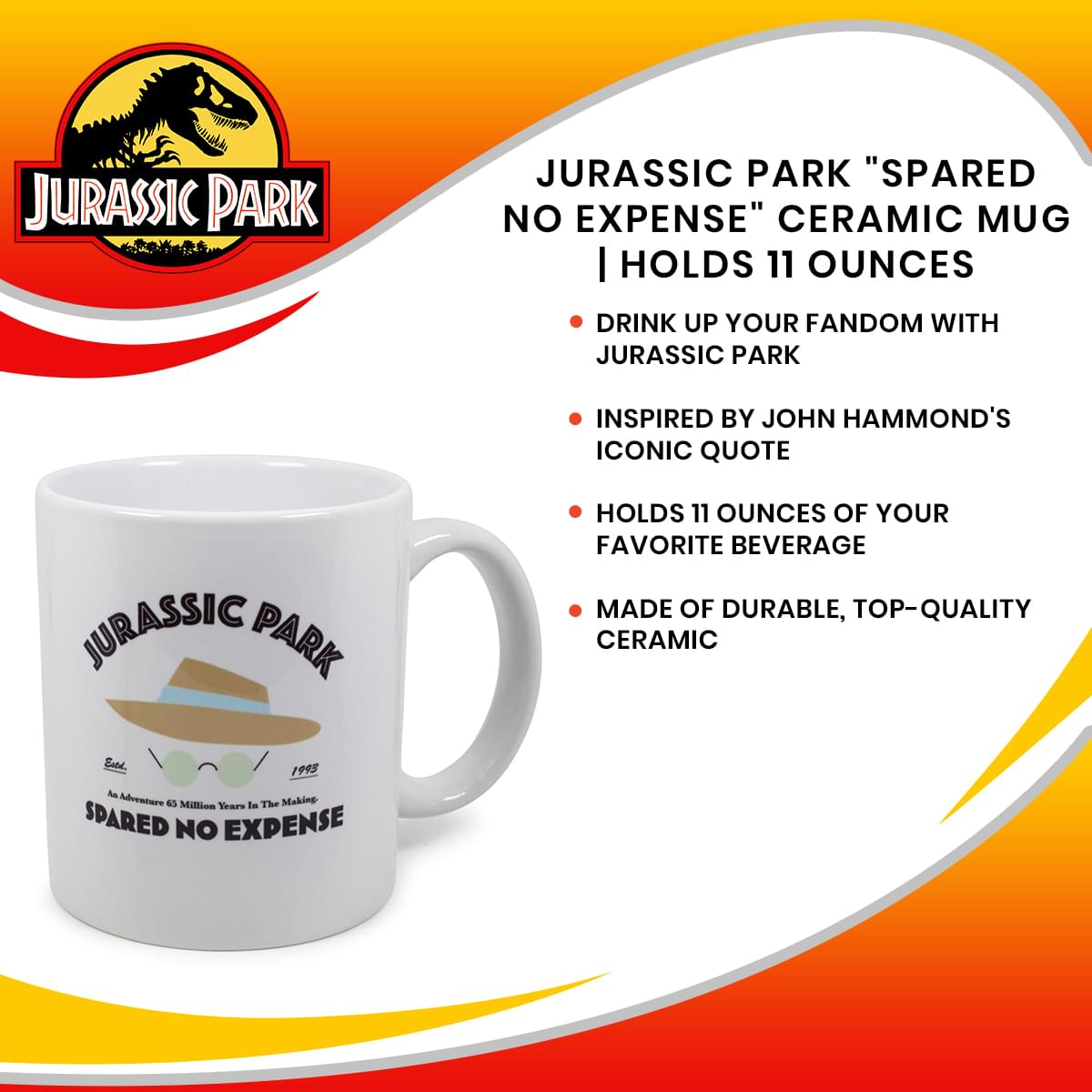 Unleash Your Inner Dino Enthusiast with the Jurassic Park Ceramic Mug