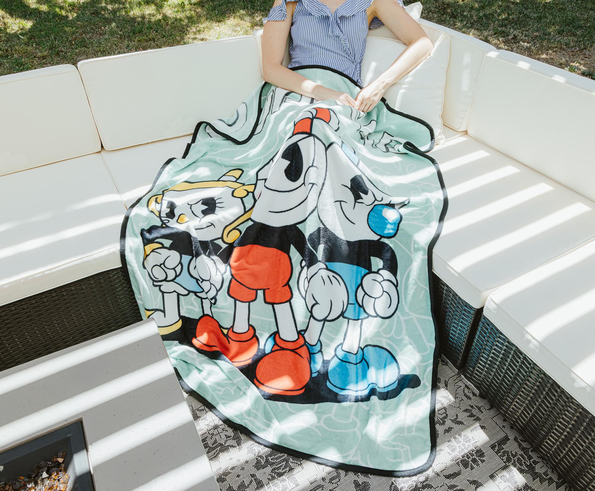Cuphead Inspired Fleece Throw Blanket - 45 x 60 Inches
