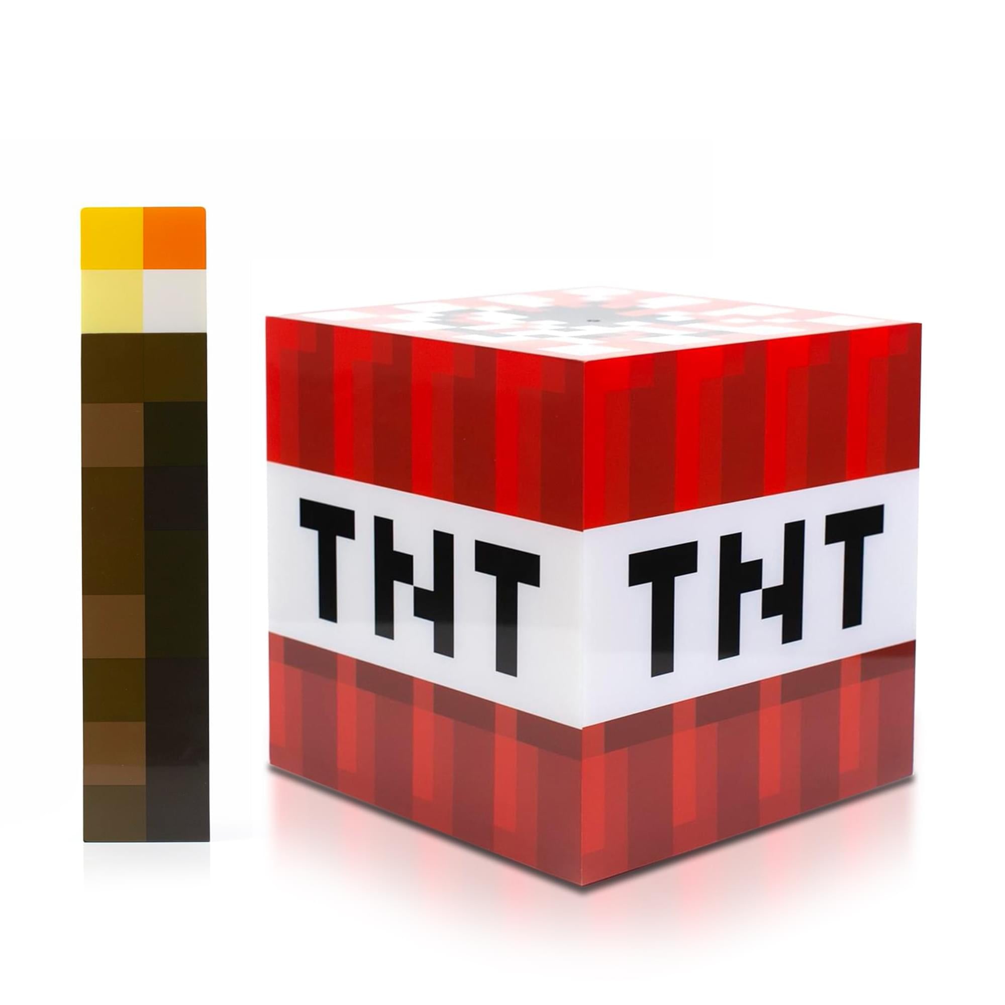 Ignite Your Gaming Space with the Minecraft 2-Piece Light Bundle: TNT Block Mood Light & Torch LED Lamp