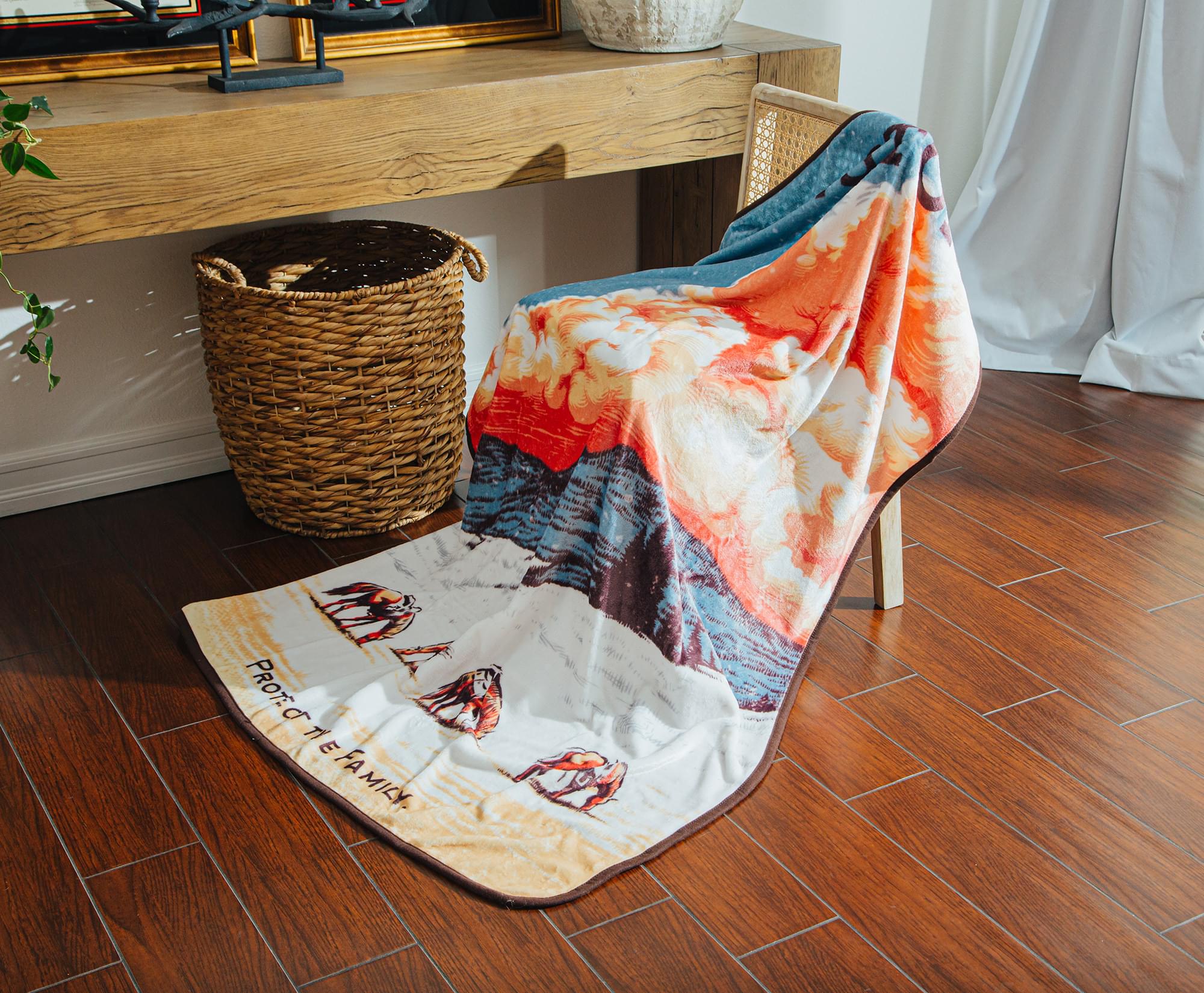 Yellowstone Family-Protecting Raschel Throw Blanket, 45x60 Inches