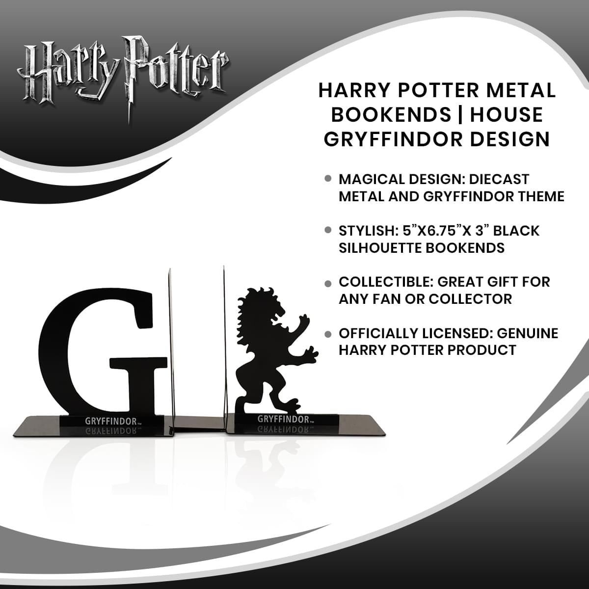 Enchanting Harry Potter Gryffindor Metal Bookends