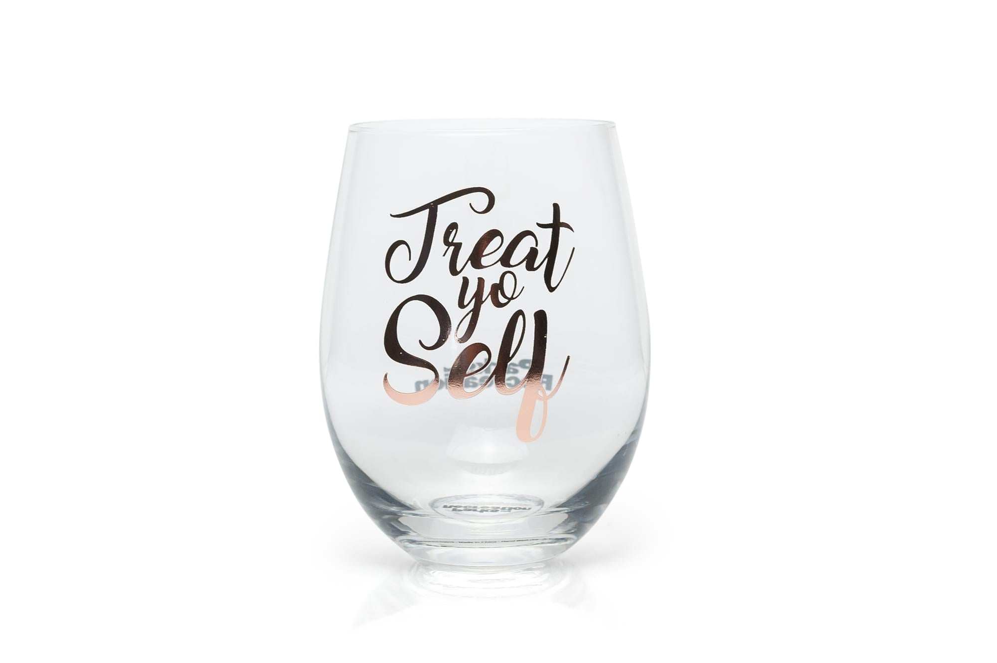 Pamper Yourself with Parks and Recreation Stemless Wine Glass - Pink