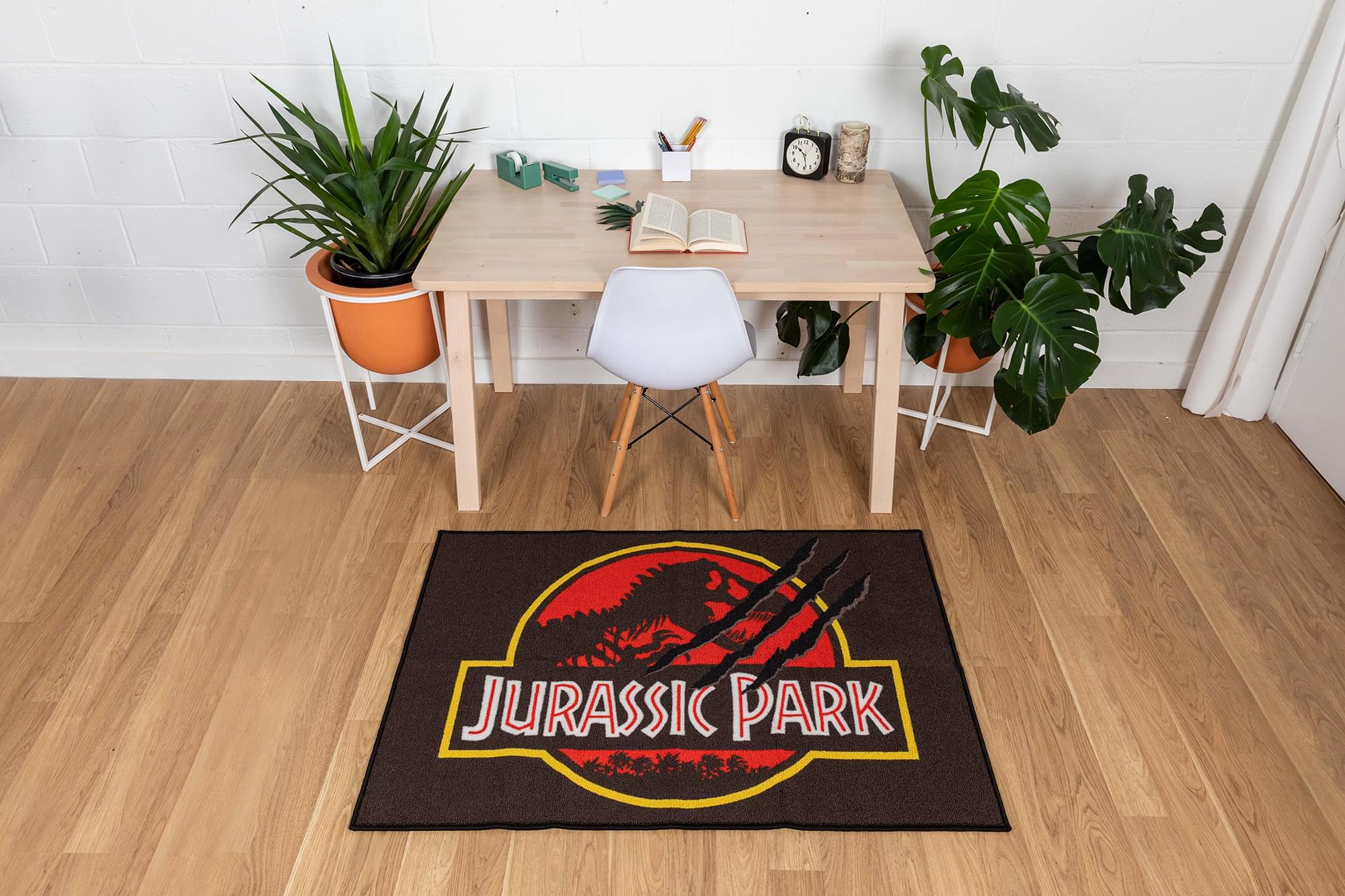 Roar into Style: Jurassic Park Logo Area Rug - 52 x 36 Inches