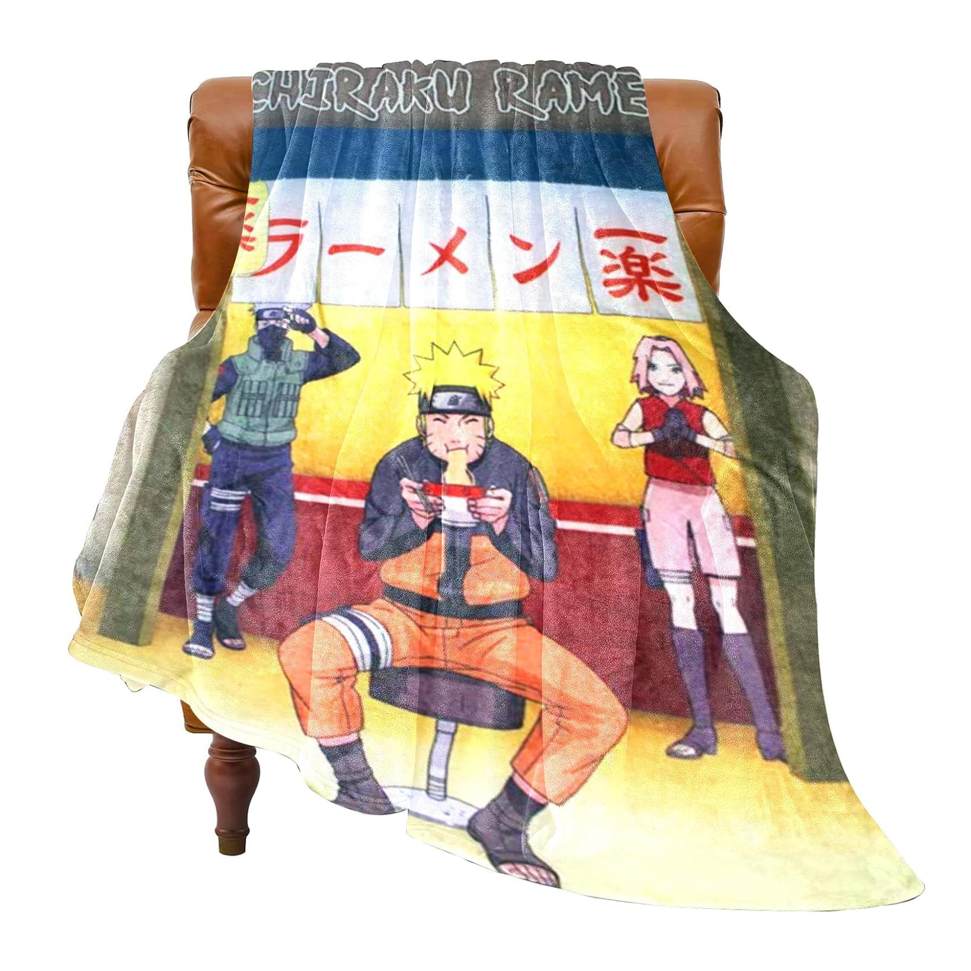 Cozy Naruto-Inspired Fleece Throw Blanket - Perfect for Ramen Lovers