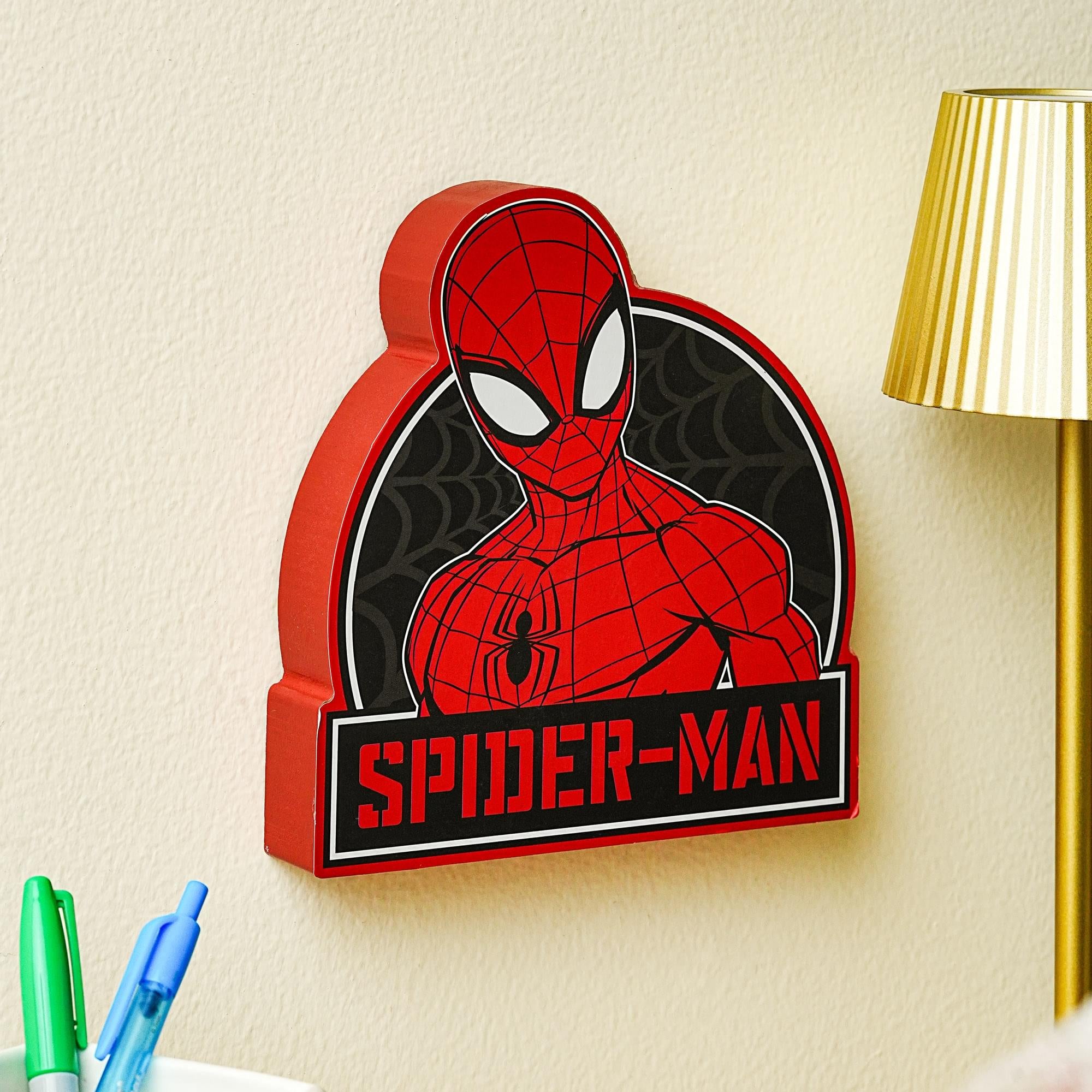 Epic Marvel Spider-Man Die-Cut Wooden Wall Art Sign - 8x7 Inches