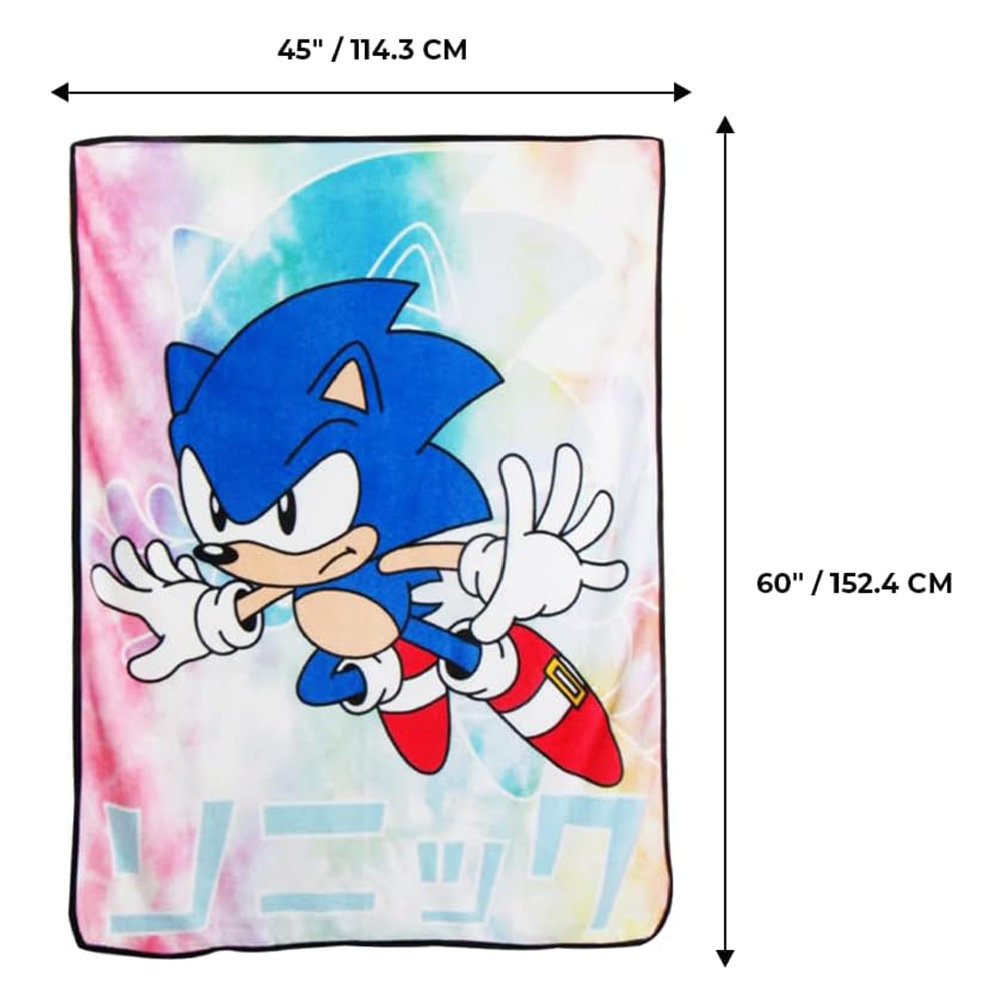 Cozy Sonic The Hedgehog Tie-Dye Fleece Throw Blanket & Pillow Set