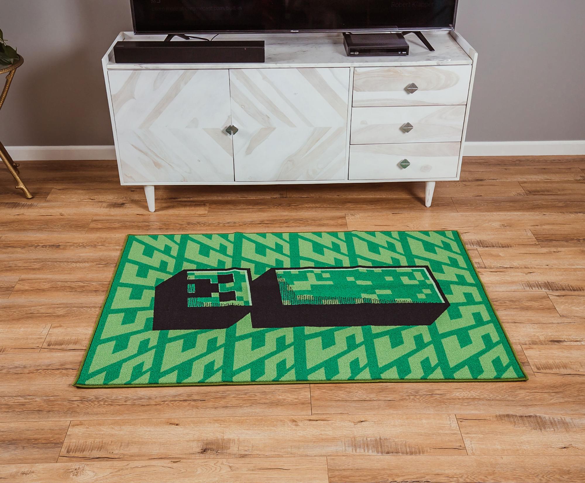 Epic Minecraft Green Creeper Area Rug - 60 x 39 Inches