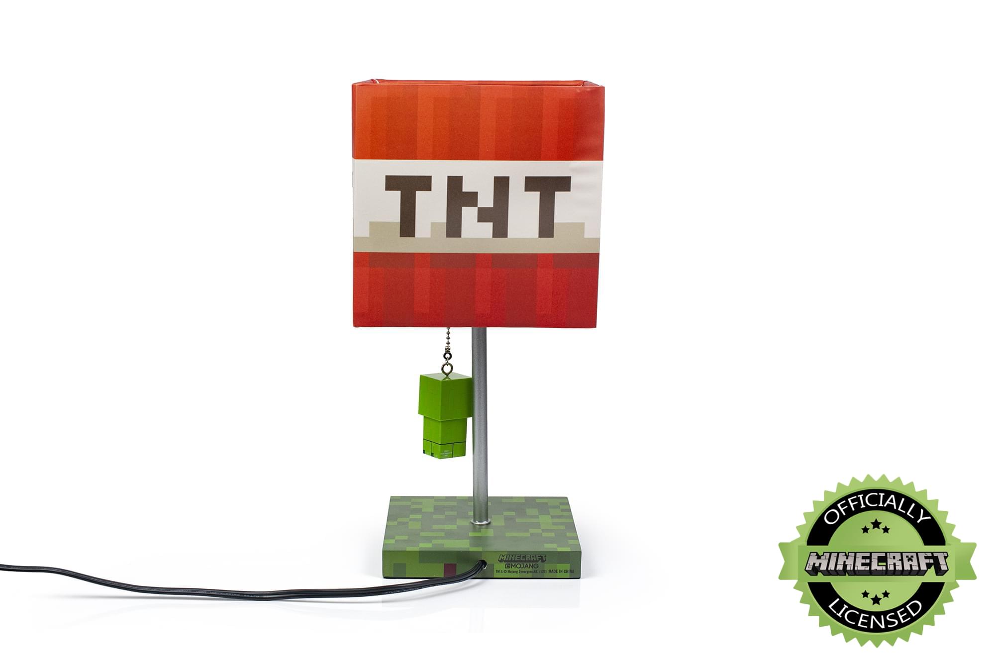 Explosive Minecraft-Inspired 14-Inch LED Desk Lamp with 3D Creeper Pull