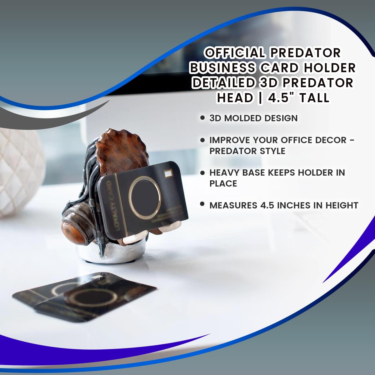 OFFICIAL Predator Business Card Holder - 4.5 Tall with Detailed 3D Predator Head