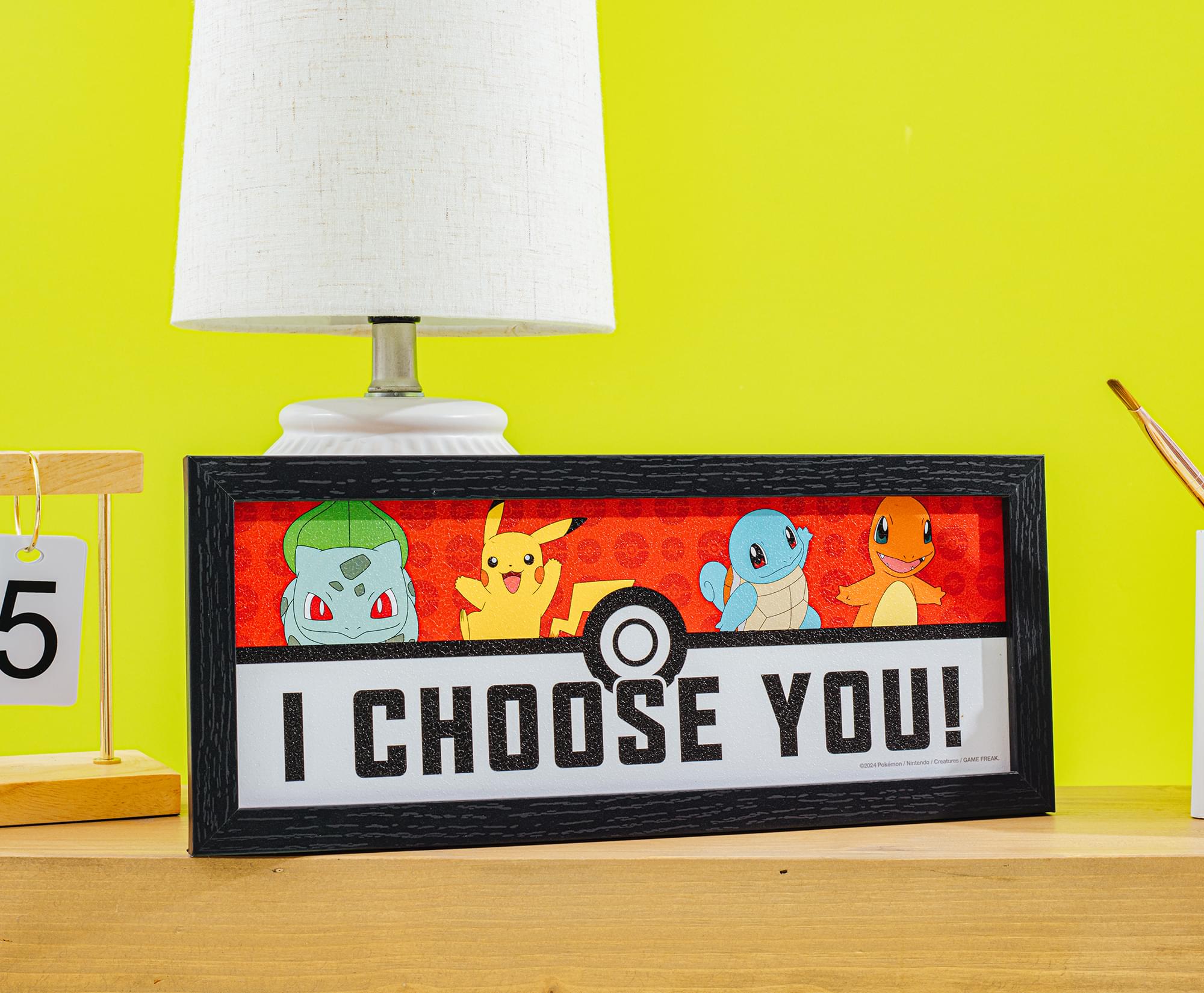 Enchanting Pokémon I Choose You 12 x 5 Inch Framed MDF Wall Art