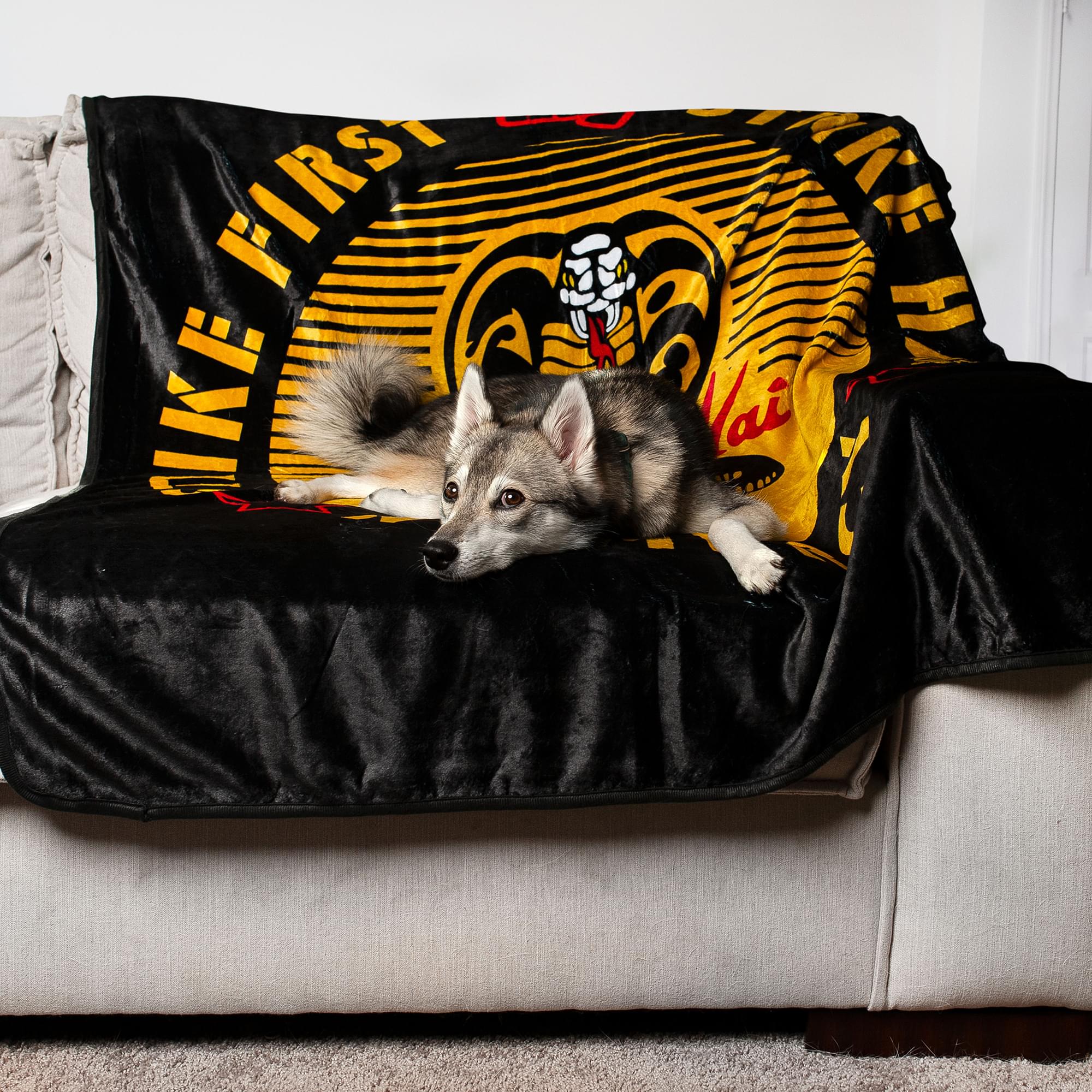 Cobra Kai 'Strike First' Ultra-Soft Fleece Throw Blanket - 45x60 Inches