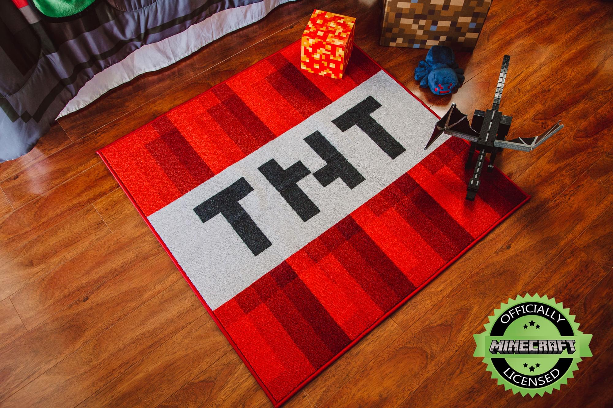 Explosive Fun! Minecraft TNT Block 39-Inch Square Area Rug